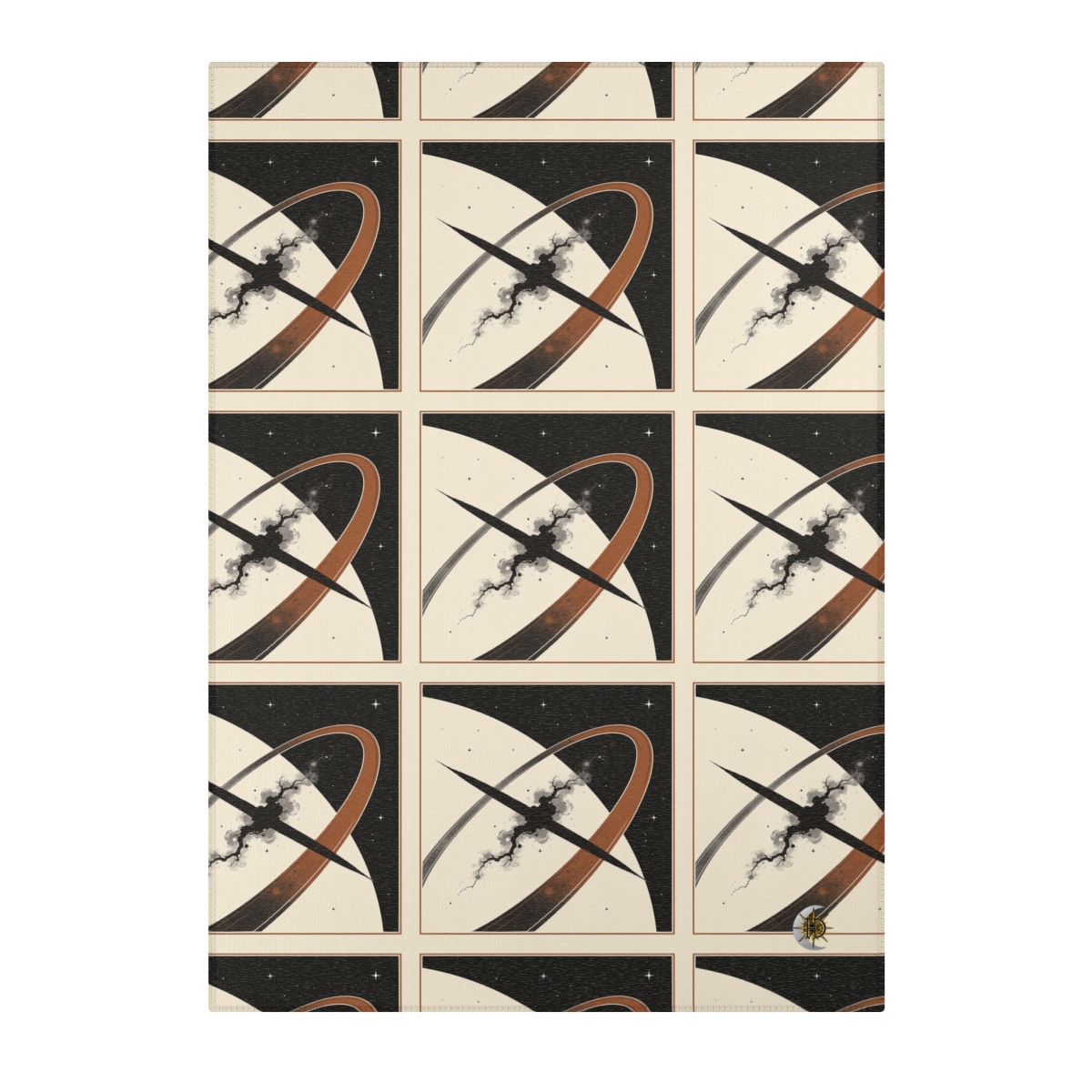HD Obsidian Orbit Polyester Chenille Area Rug — additional view