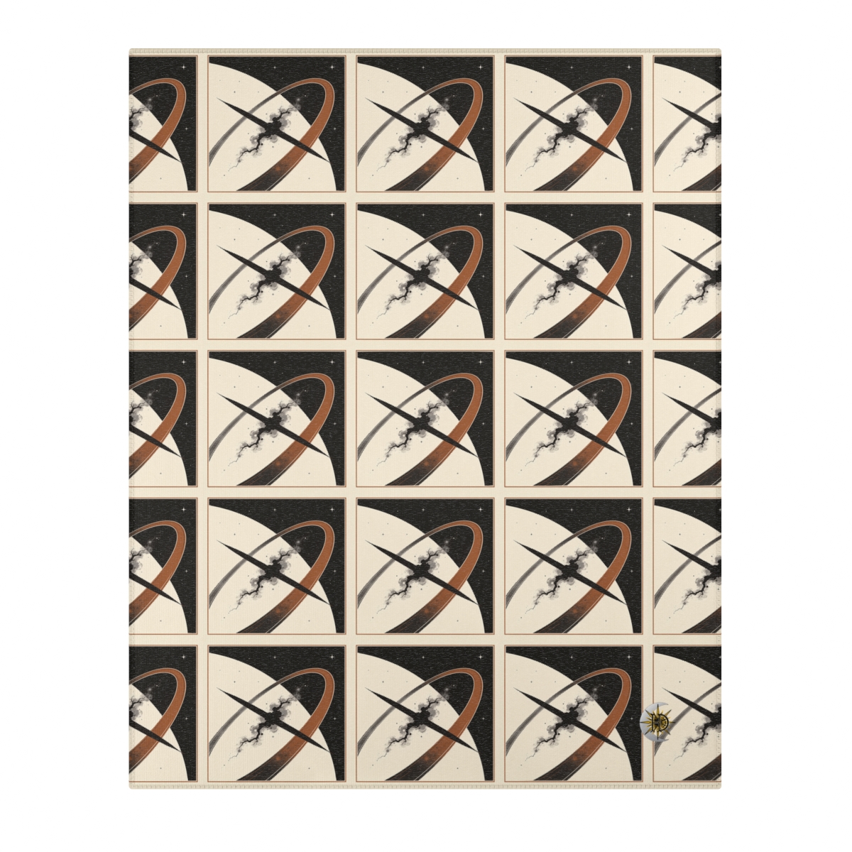 HD Obsidian Orbit Polyester Chenille Area Rug — additional view