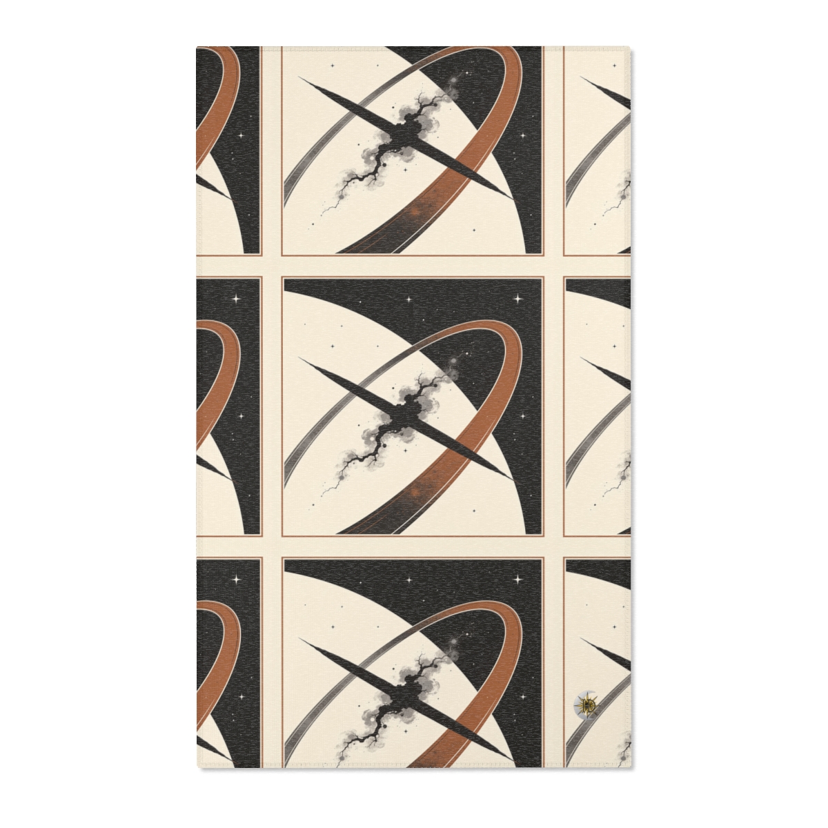 HD Obsidian Orbit Polyester Chenille Area Rug — additional view