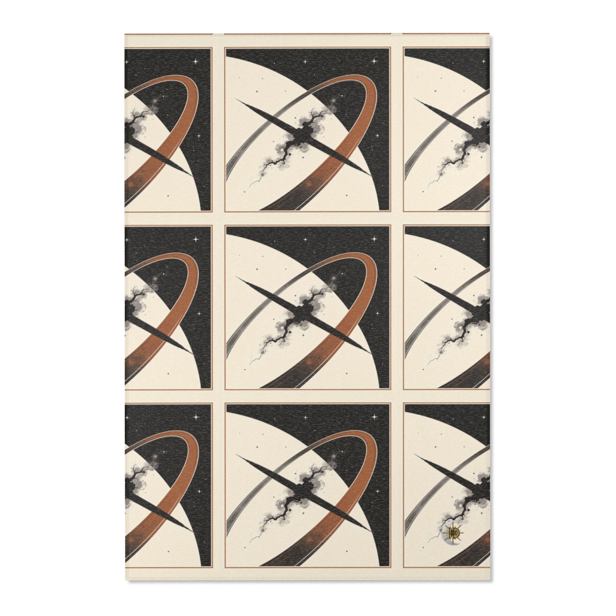 HD Obsidian Orbit Polyester Chenille Area Rug — additional view