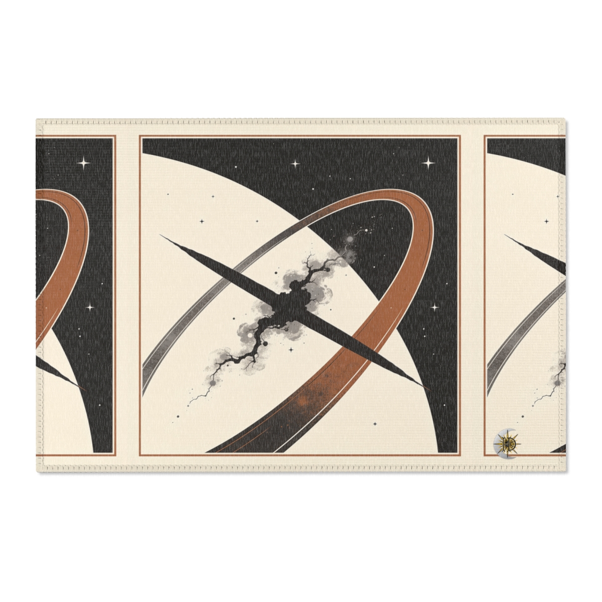 HD Obsidian Orbit Polyester Chenille Area Rug — additional view