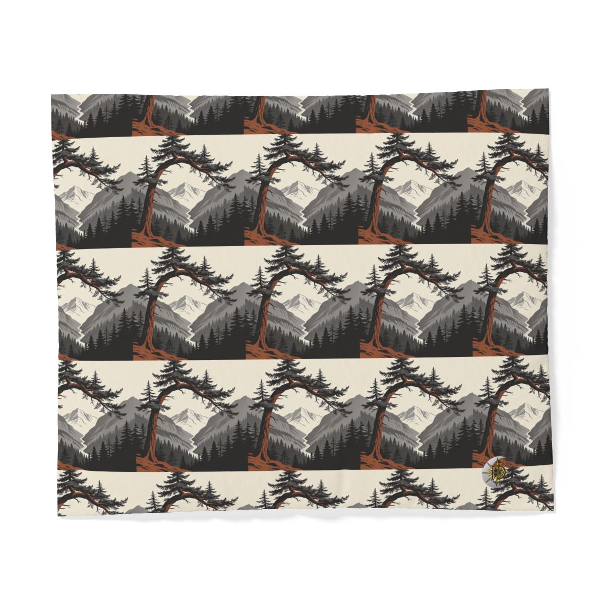 HD Alpine Pine Arch 100% Cotton Duvet Cover — additional view