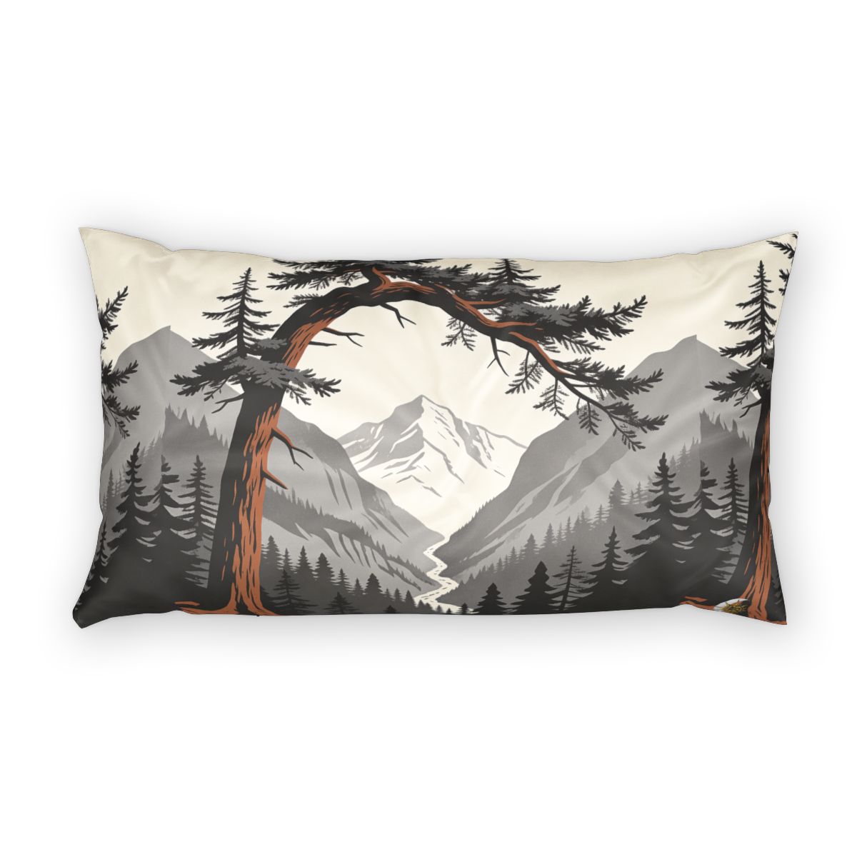 HD Alpine Pine Arch 100% Cotton Pillow Sham — additional view