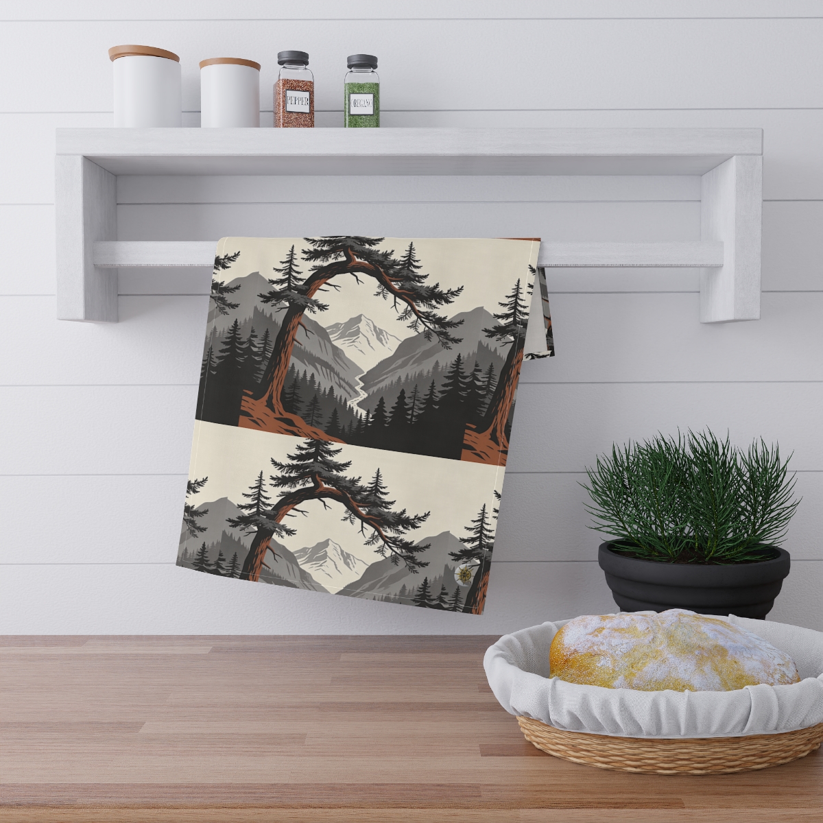 HD Alpine Pine Arch 100% Cotton Twill Tea Towel