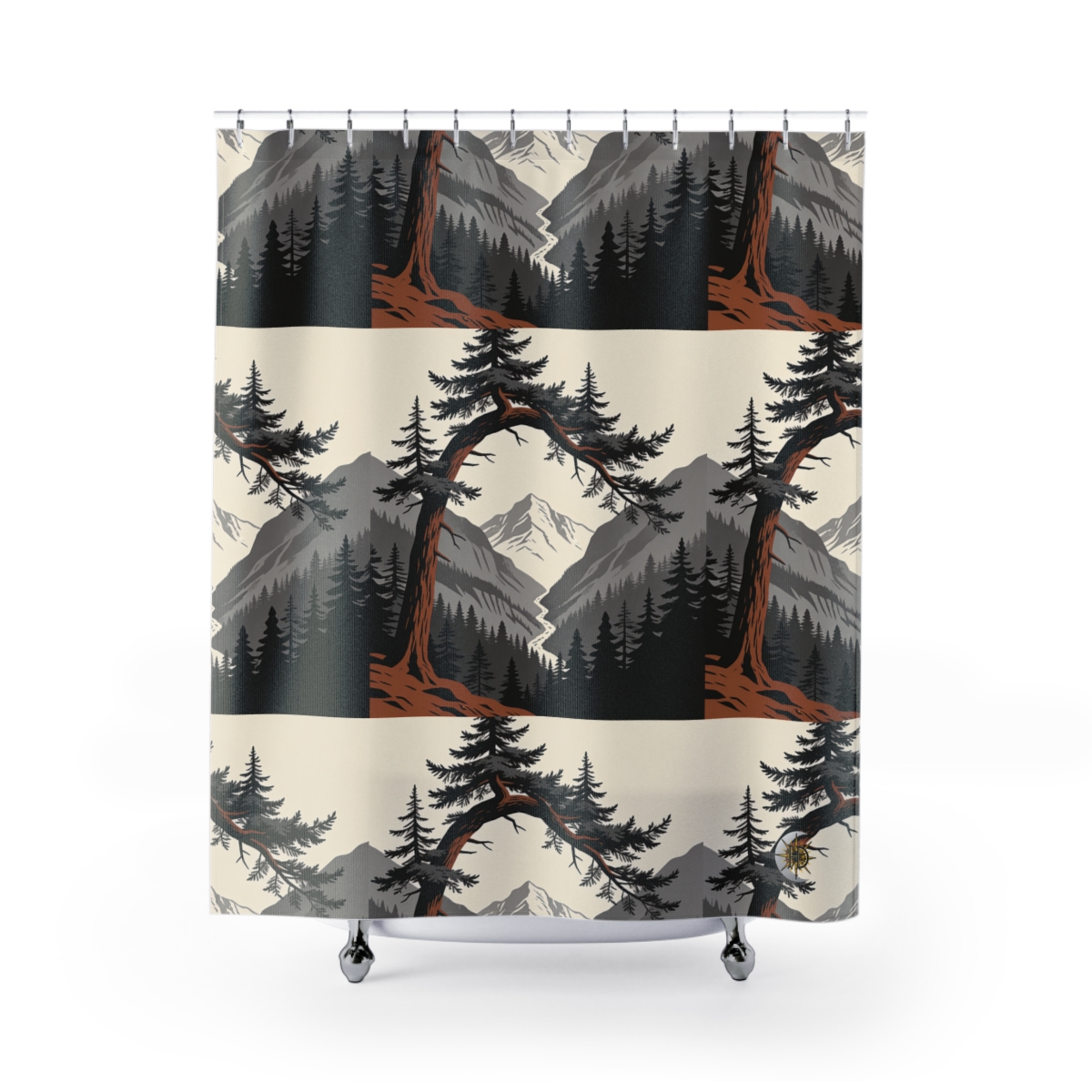 HD Alpine Pine Arch Shower Curtain