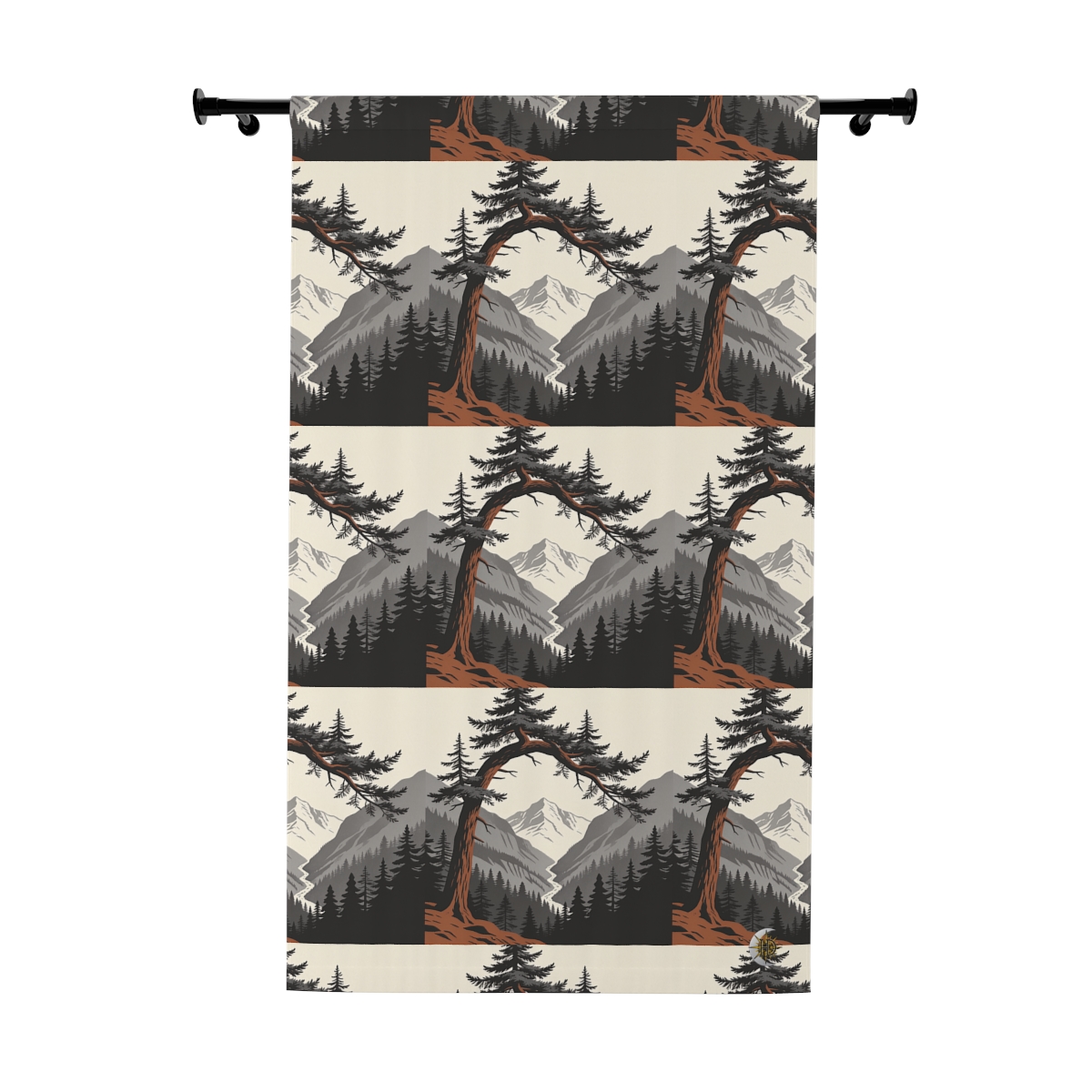 HD Alpine Pine Arch Blackout Window Curtain Panel