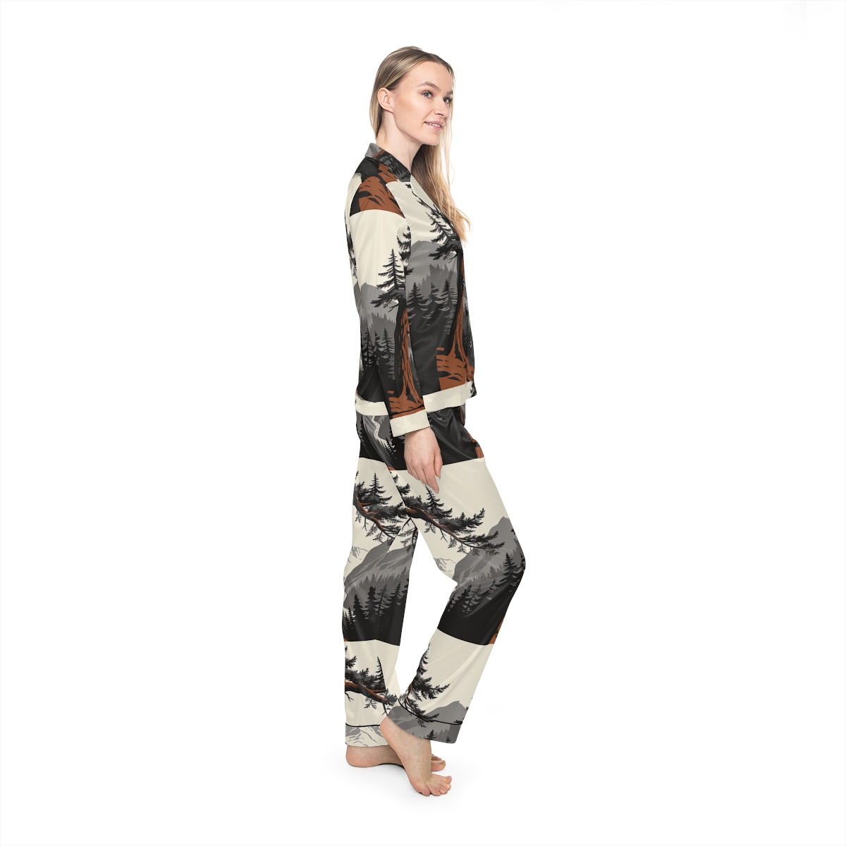 HD Alpine Pine Arch Women’s Satin Pajama Set — additional view