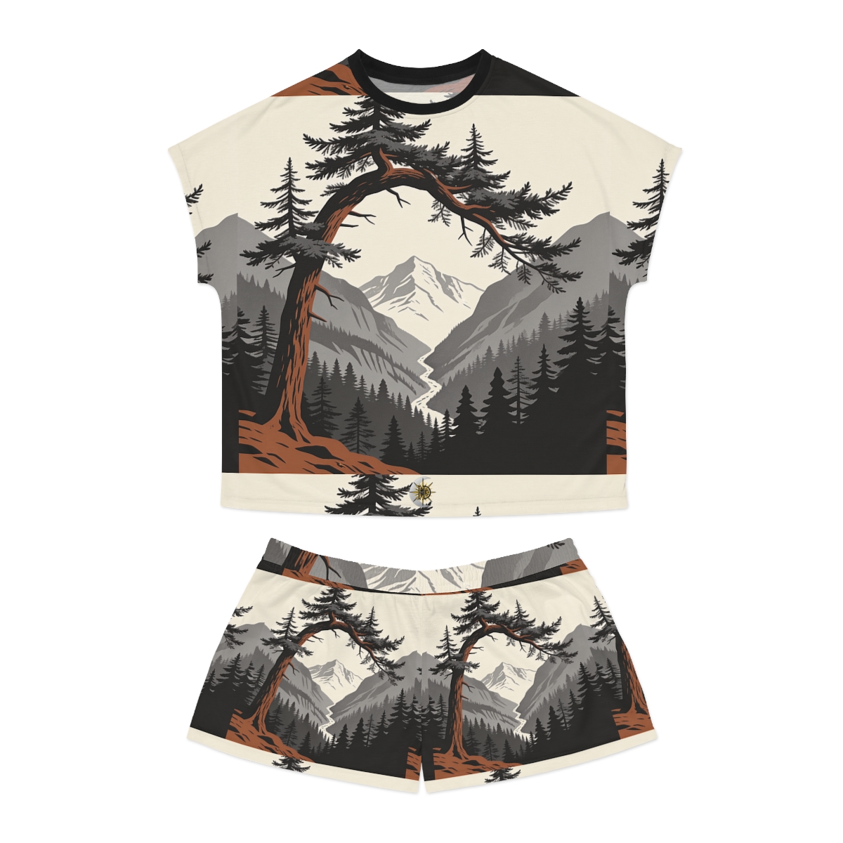 HD Alpine Pine Arch Women’s Short Pajama Set