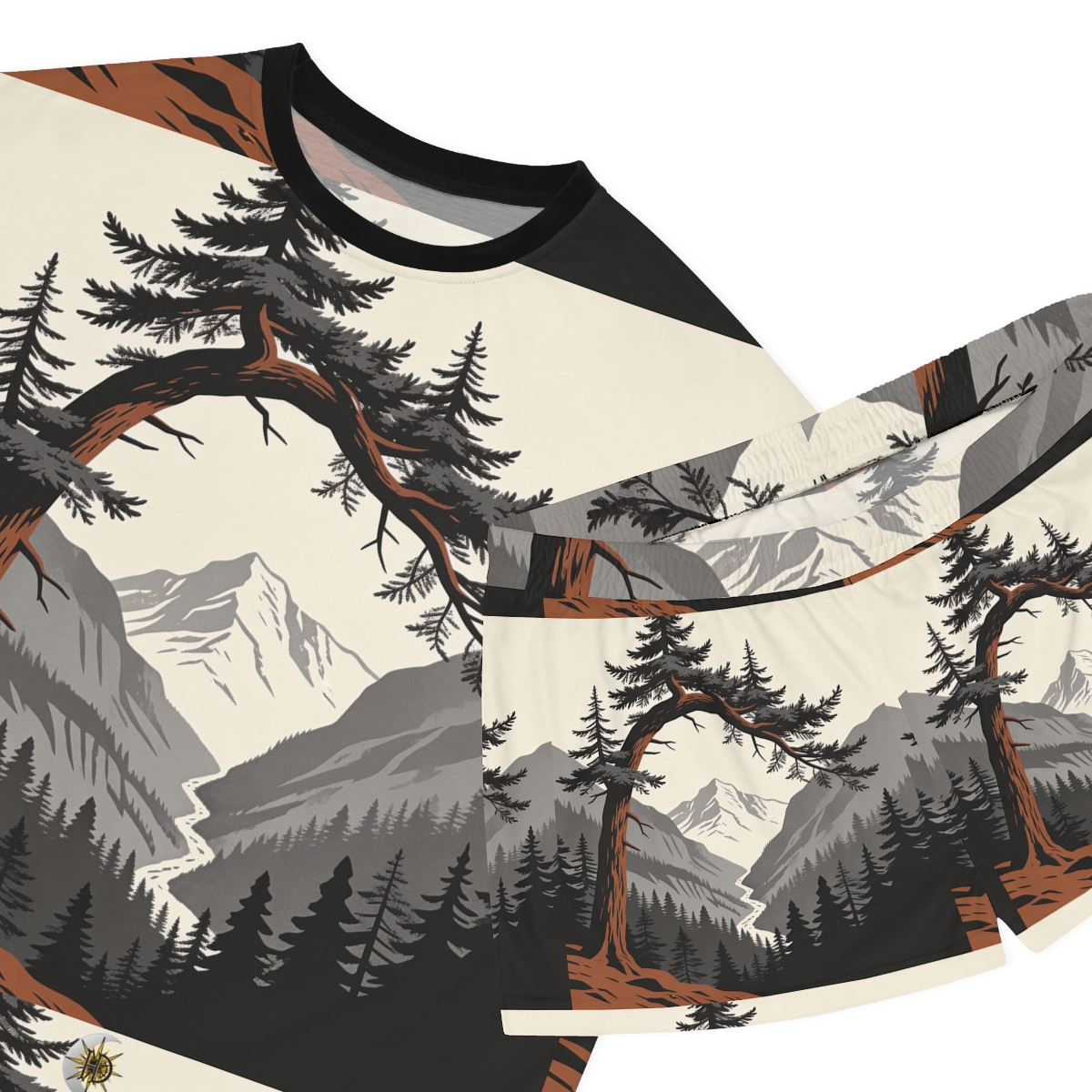 HD Alpine Pine Arch Women’s Short Pajama Set — additional view