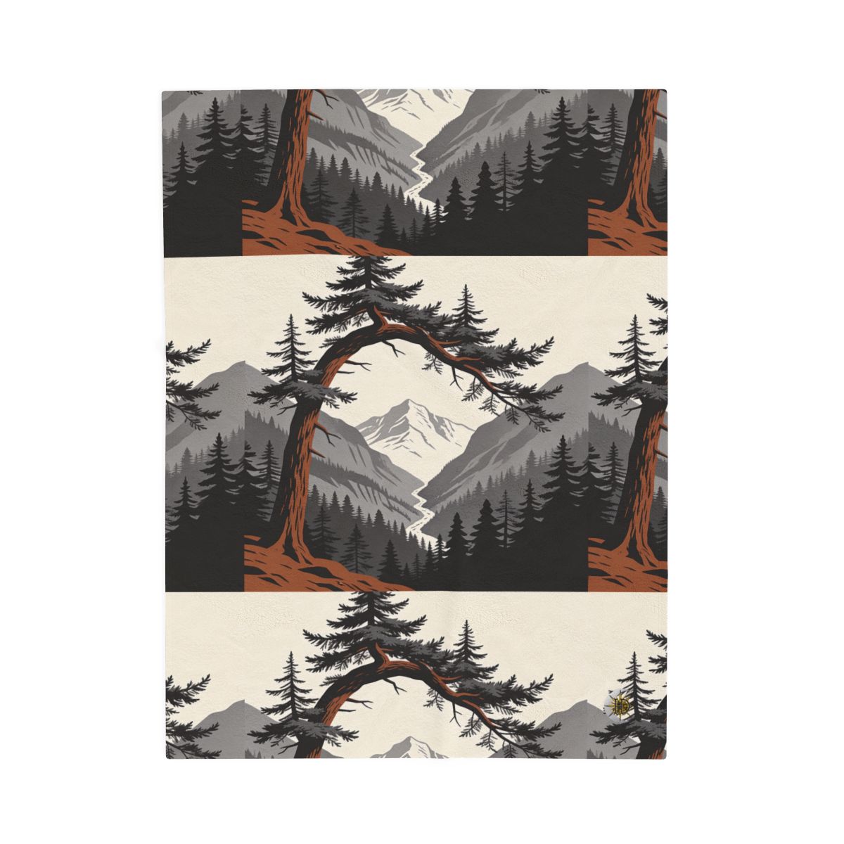 HD Alpine Pine Arch Velveteen Plush Blanket