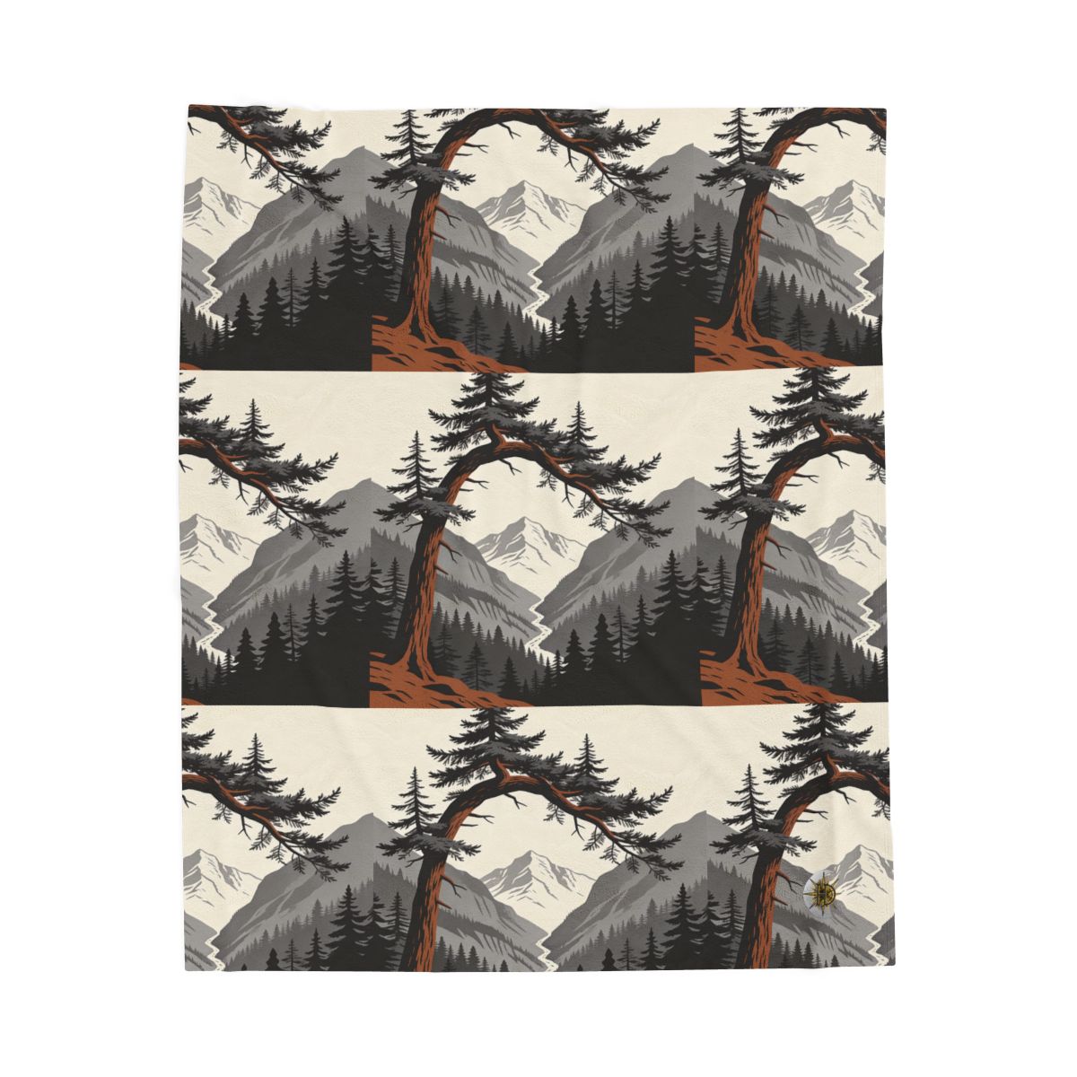 HD Alpine Pine Arch Velveteen Plush Blanket — additional view