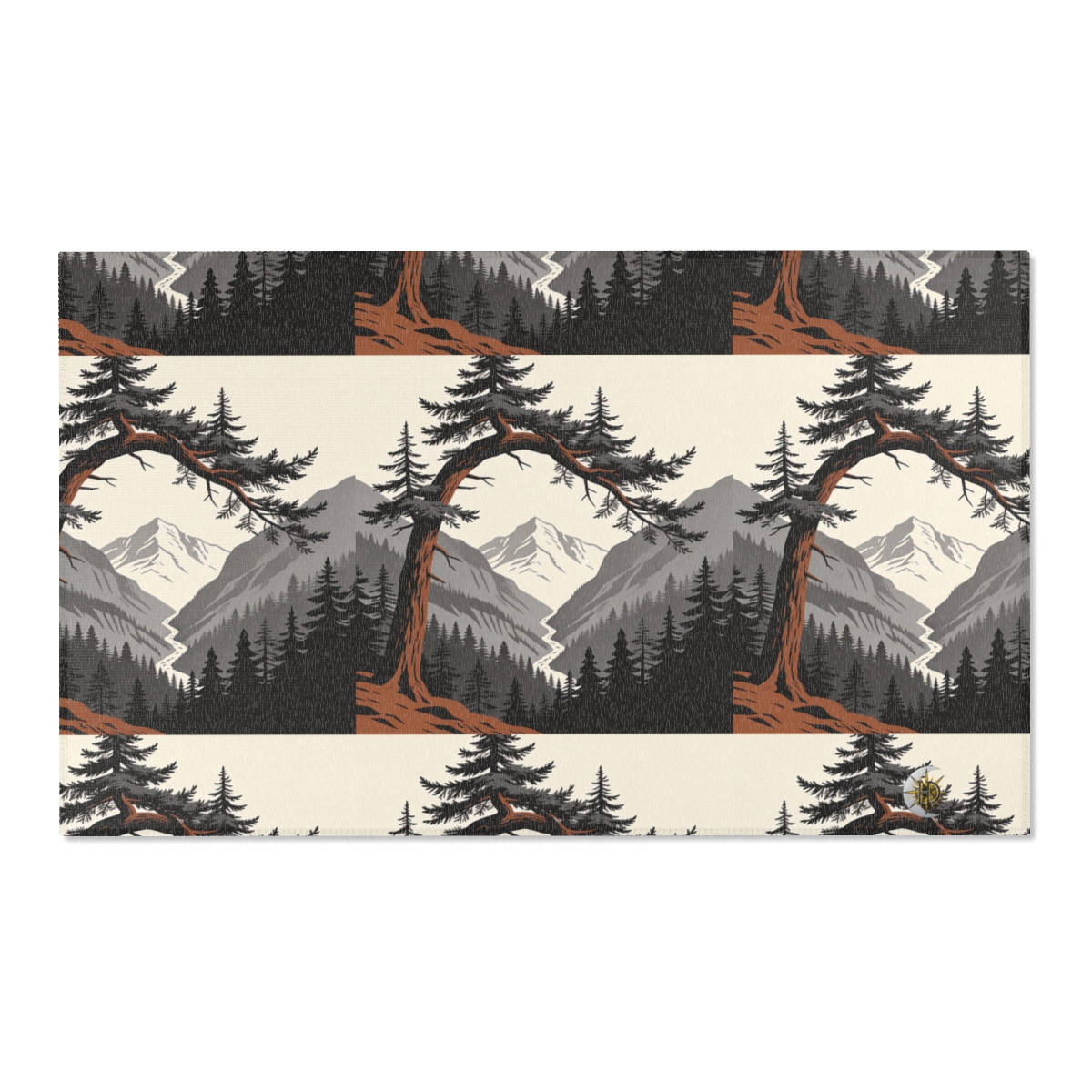 HD Alpine Pine Arch Polyester Chenille Area Rug — additional view