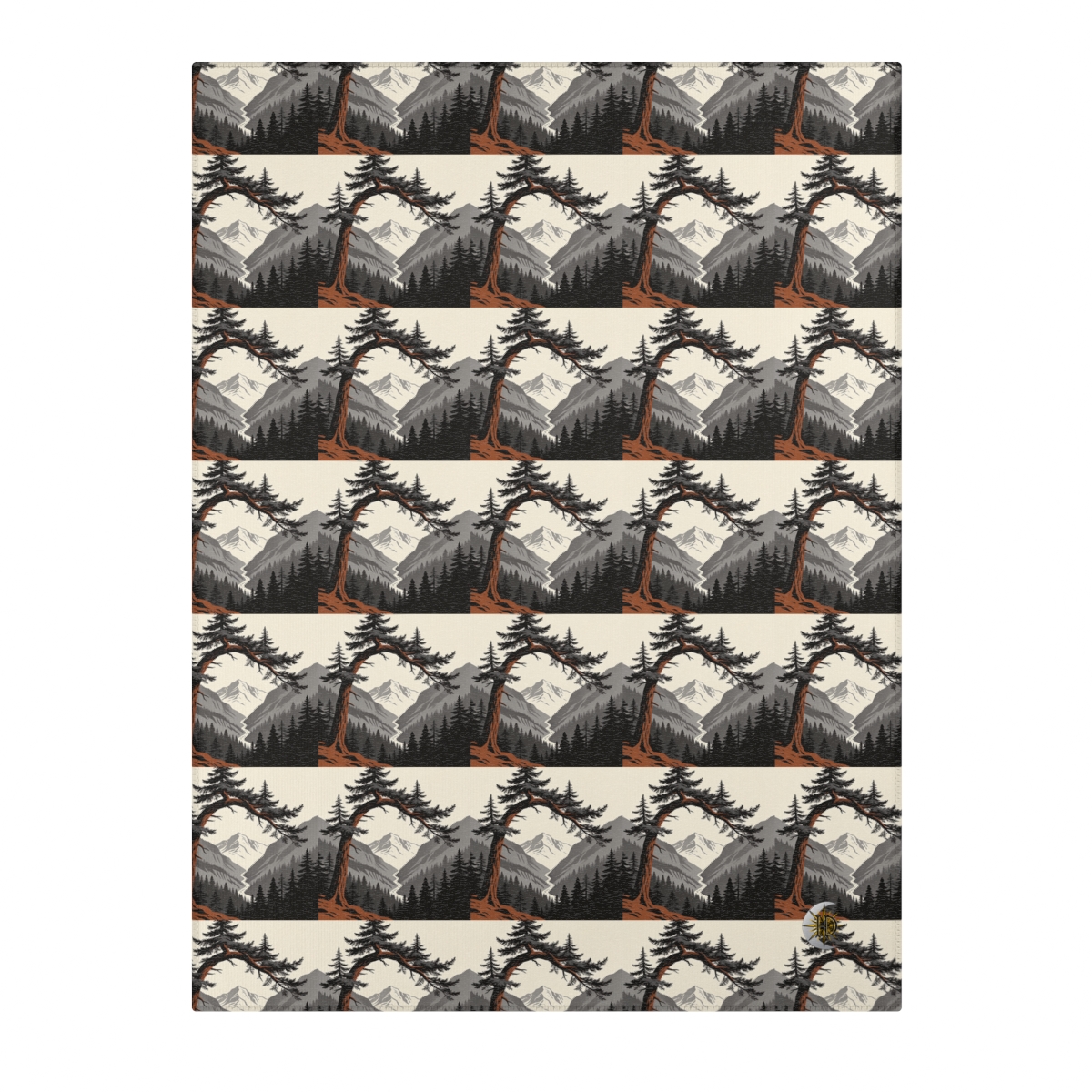 HD Alpine Pine Arch Polyester Chenille Area Rug — additional view