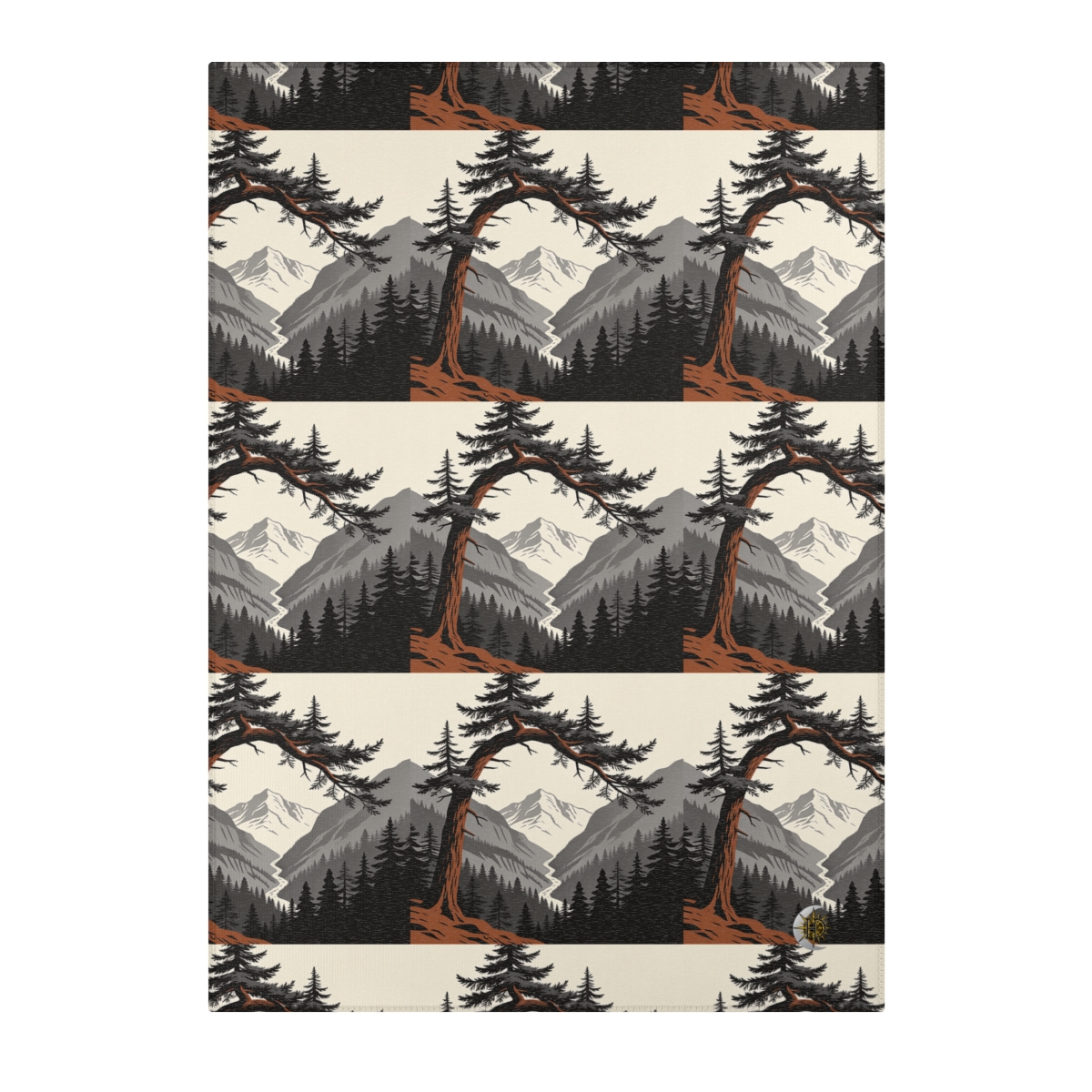 HD Alpine Pine Arch Polyester Chenille Area Rug — additional view