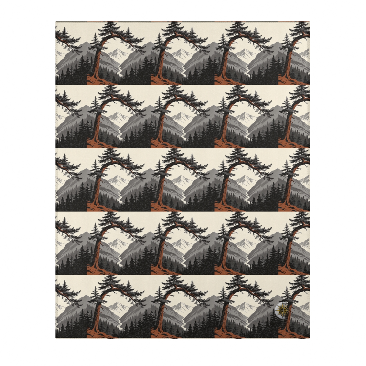 HD Alpine Pine Arch Polyester Chenille Area Rug — additional view
