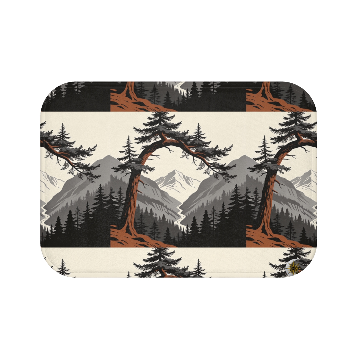 HD Alpine Pine Arch Memory-Foam Bath Mat — additional view