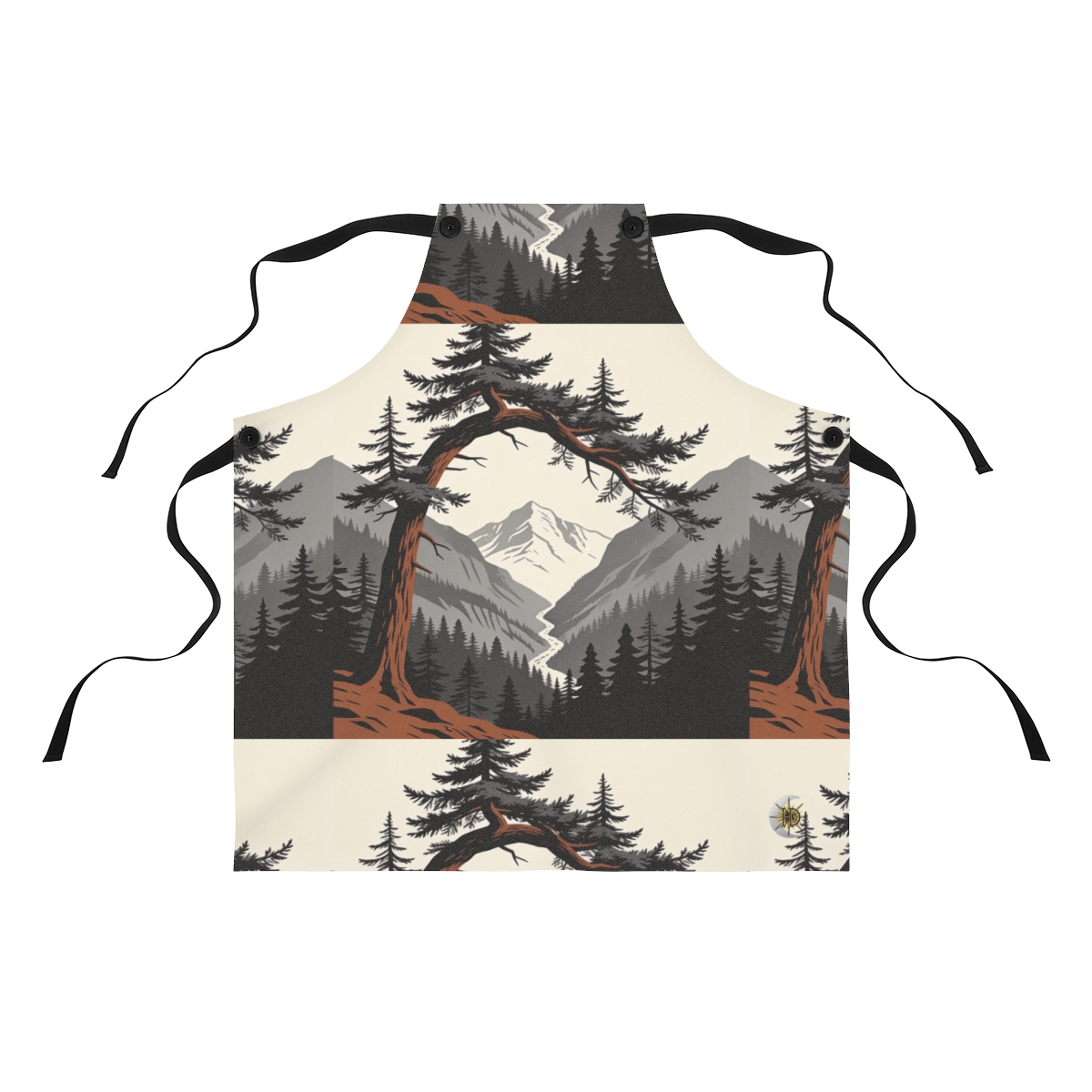 HD Alpine Pine Arch Polyester Kitchen Apron