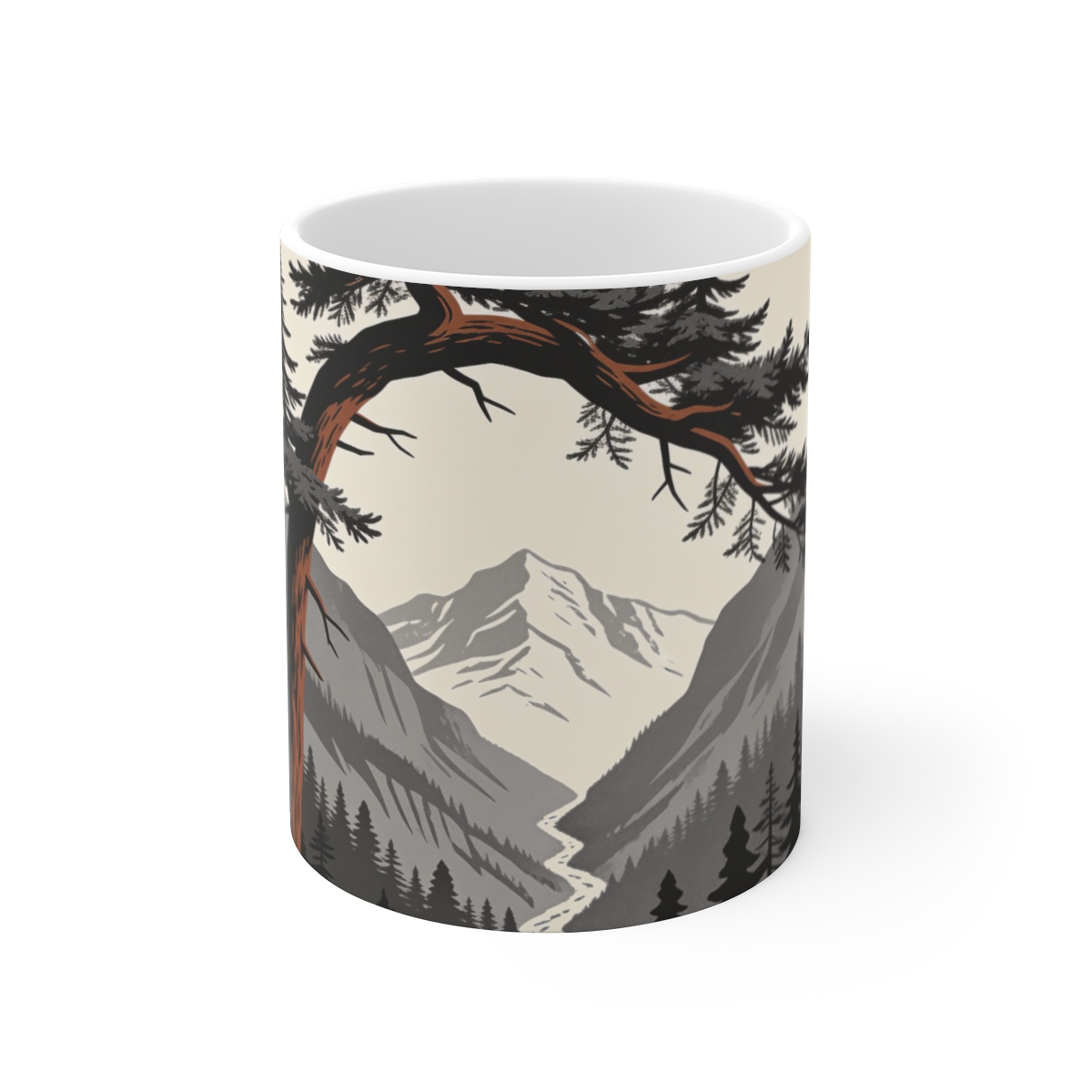 HD Alpine Pine Arch Ceramic Mug 11oz