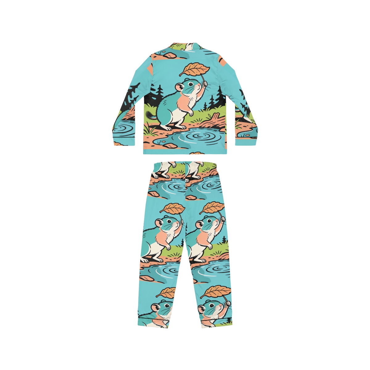HD Leafshade Companion Women’s Satin Pajama Set, other view.