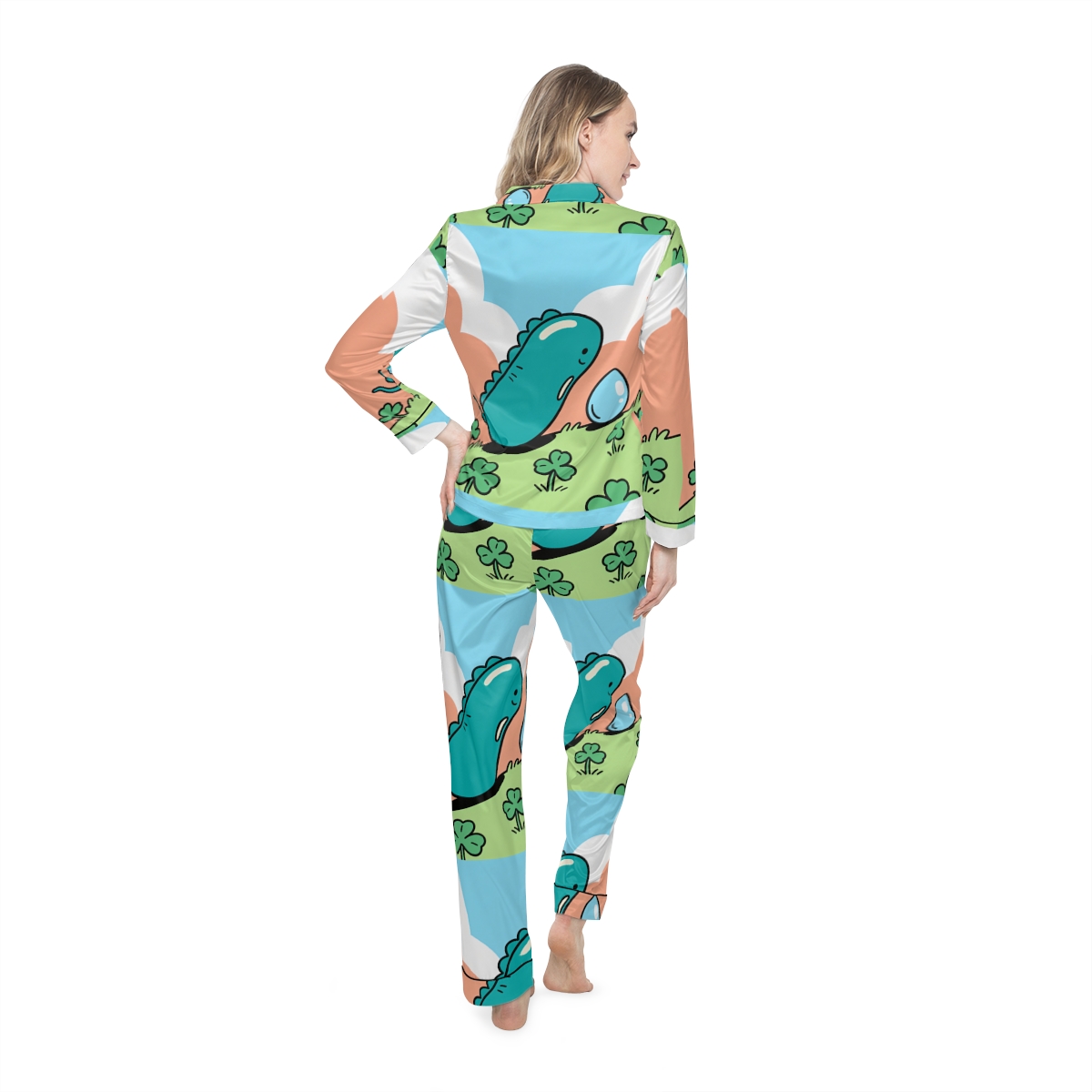 HD Dewdrop Dreamer Women’s Satin Pajama Set, other view.