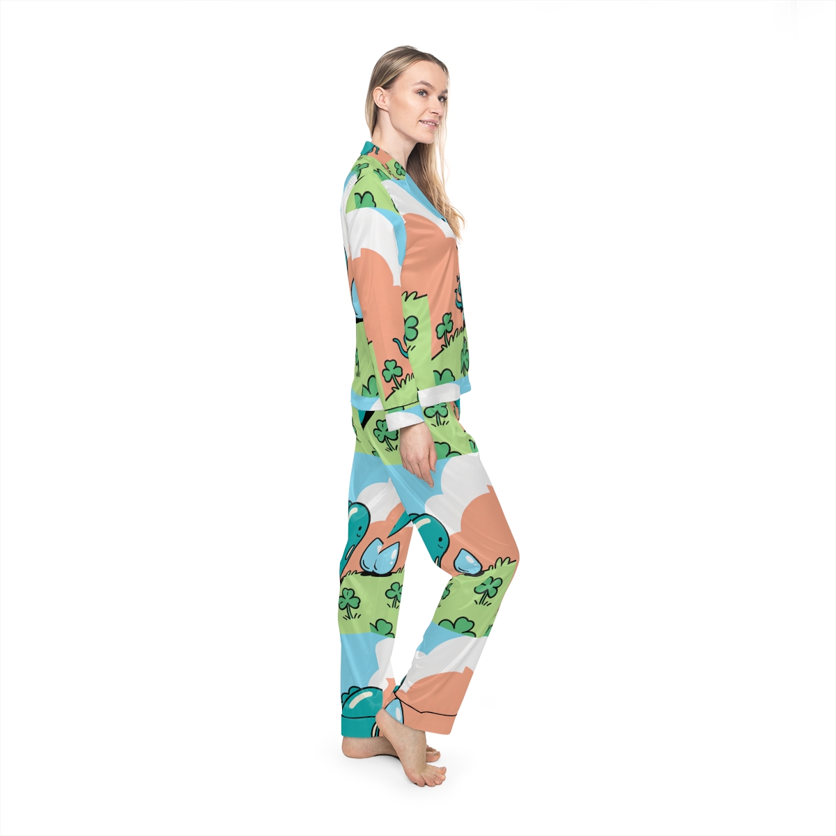 HD Dewdrop Dreamer Women’s Satin Pajama Set, other view.