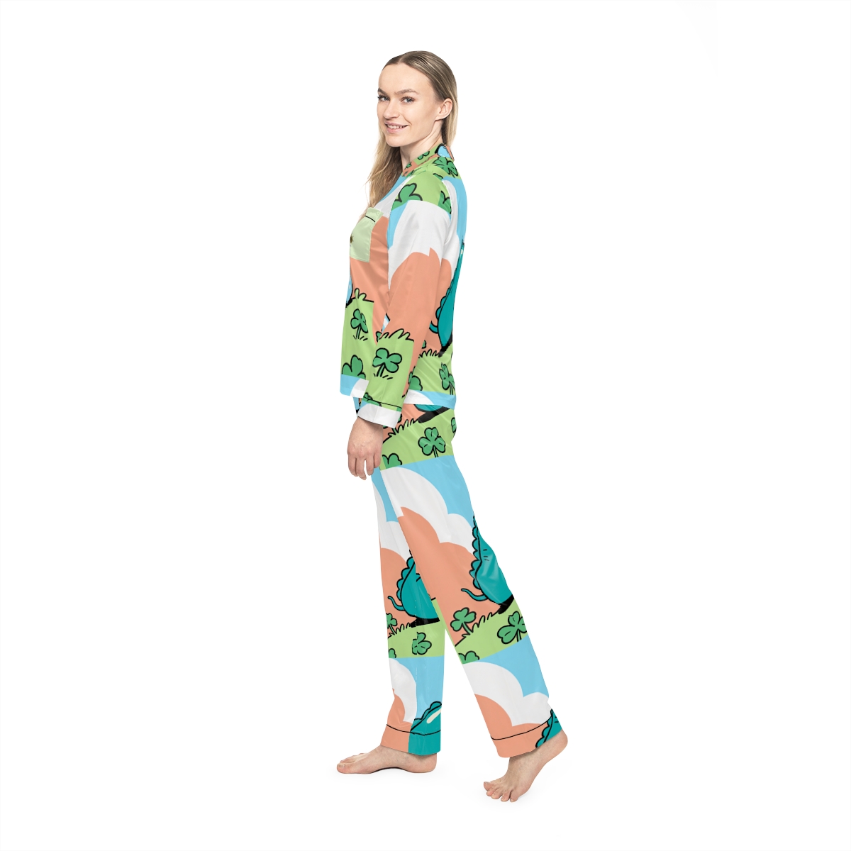 HD Dewdrop Dreamer Women’s Satin Pajama Set, other view.