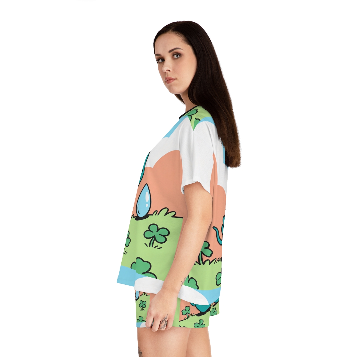 HD Dewdrop Dreamer Women’s Short Pajama Set, other view.
