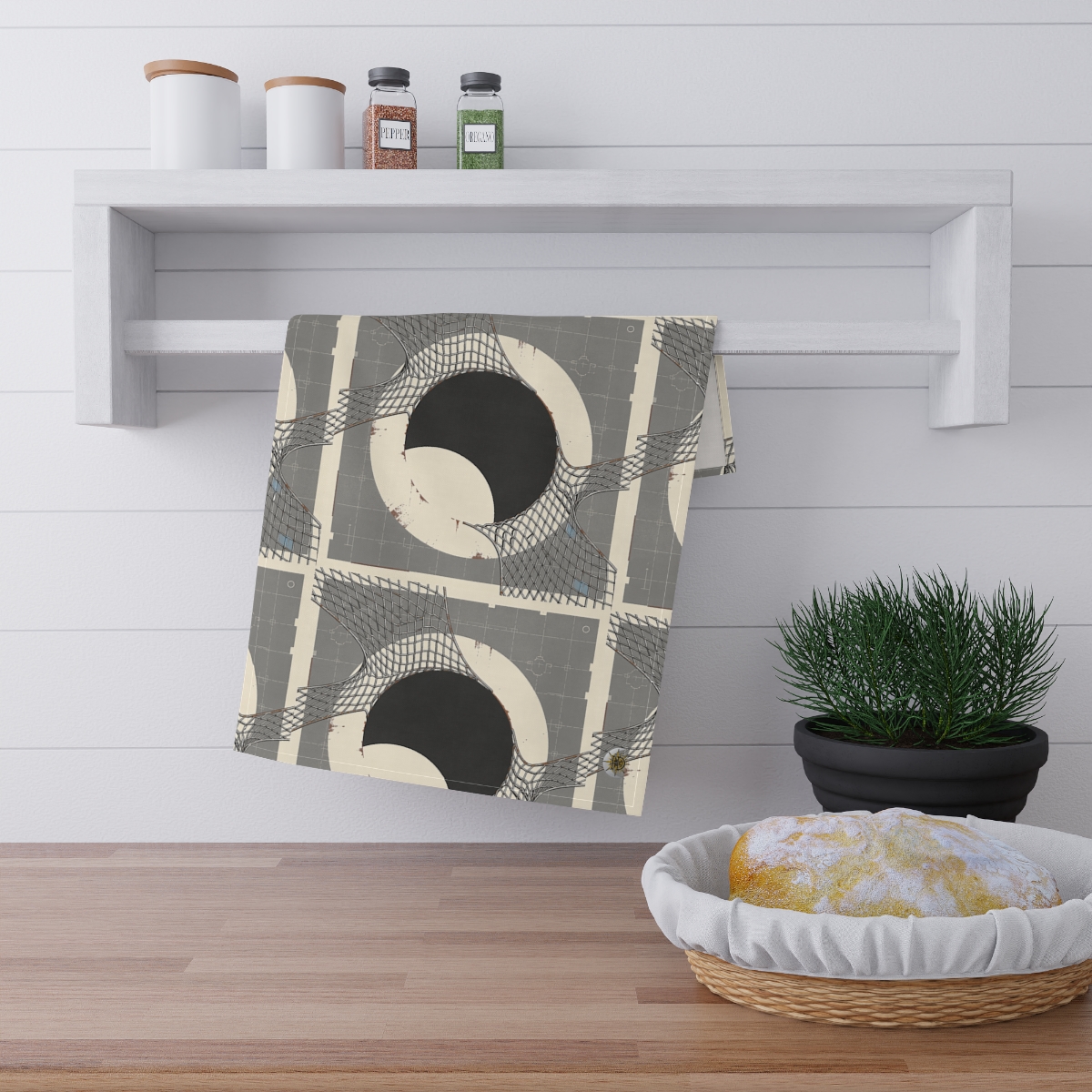 HD Silver Mesh Eclipse 100% Cotton Twill Tea Towel