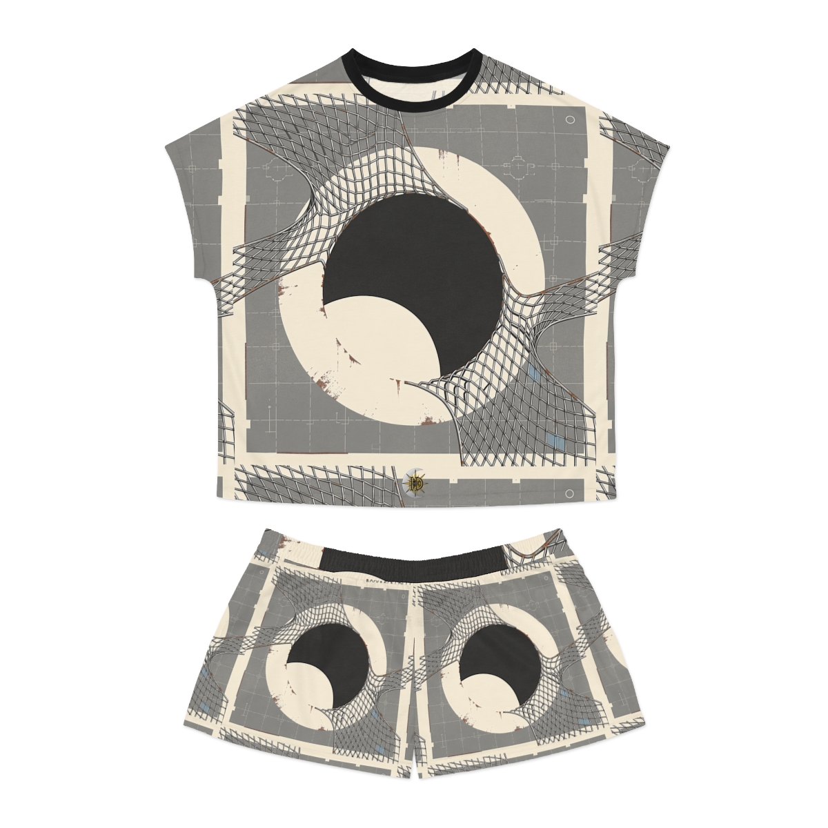 HD Silver Mesh Eclipse Women’s Short Pajama Set