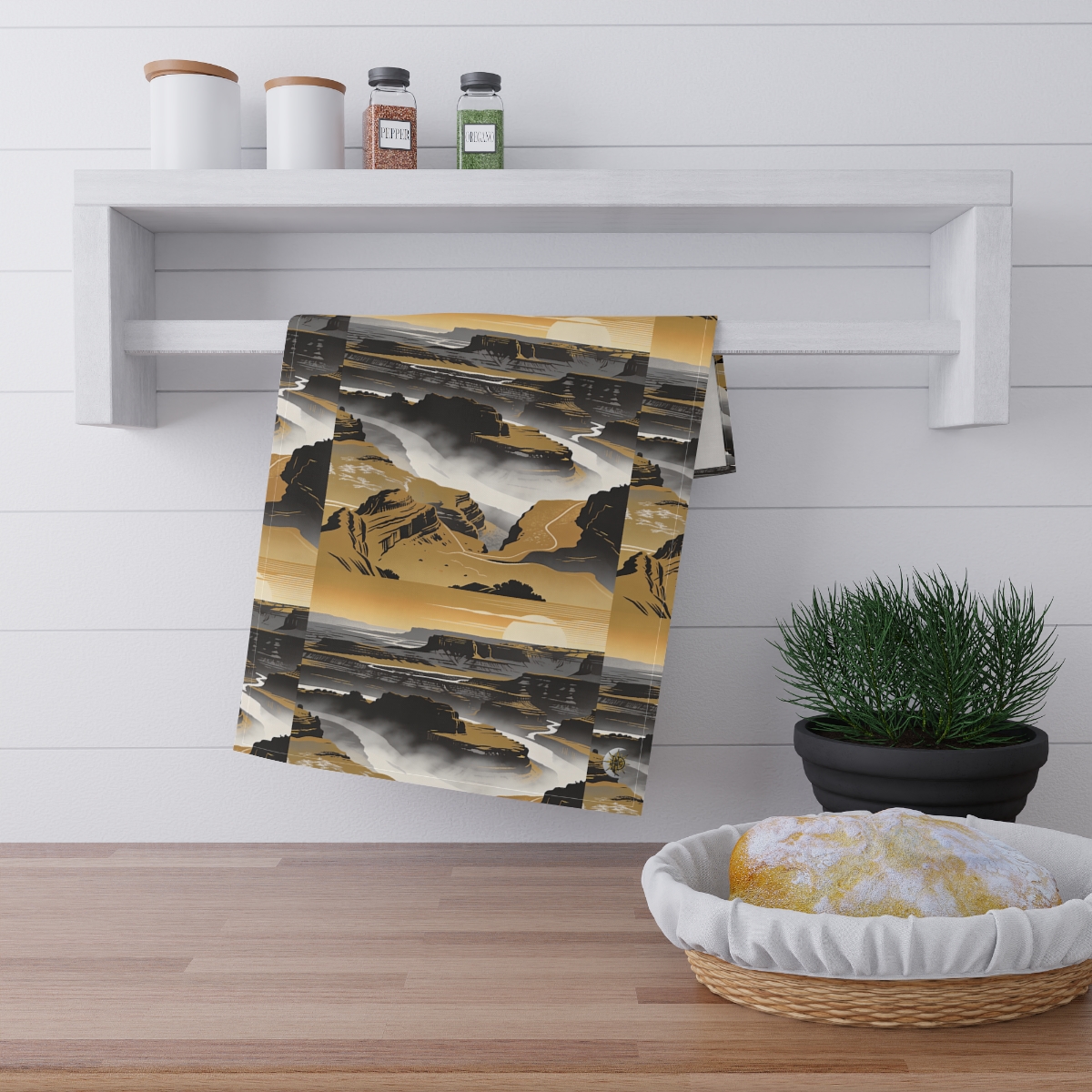 HD Golden Canyon Mist 100% Cotton Twill Tea Towel