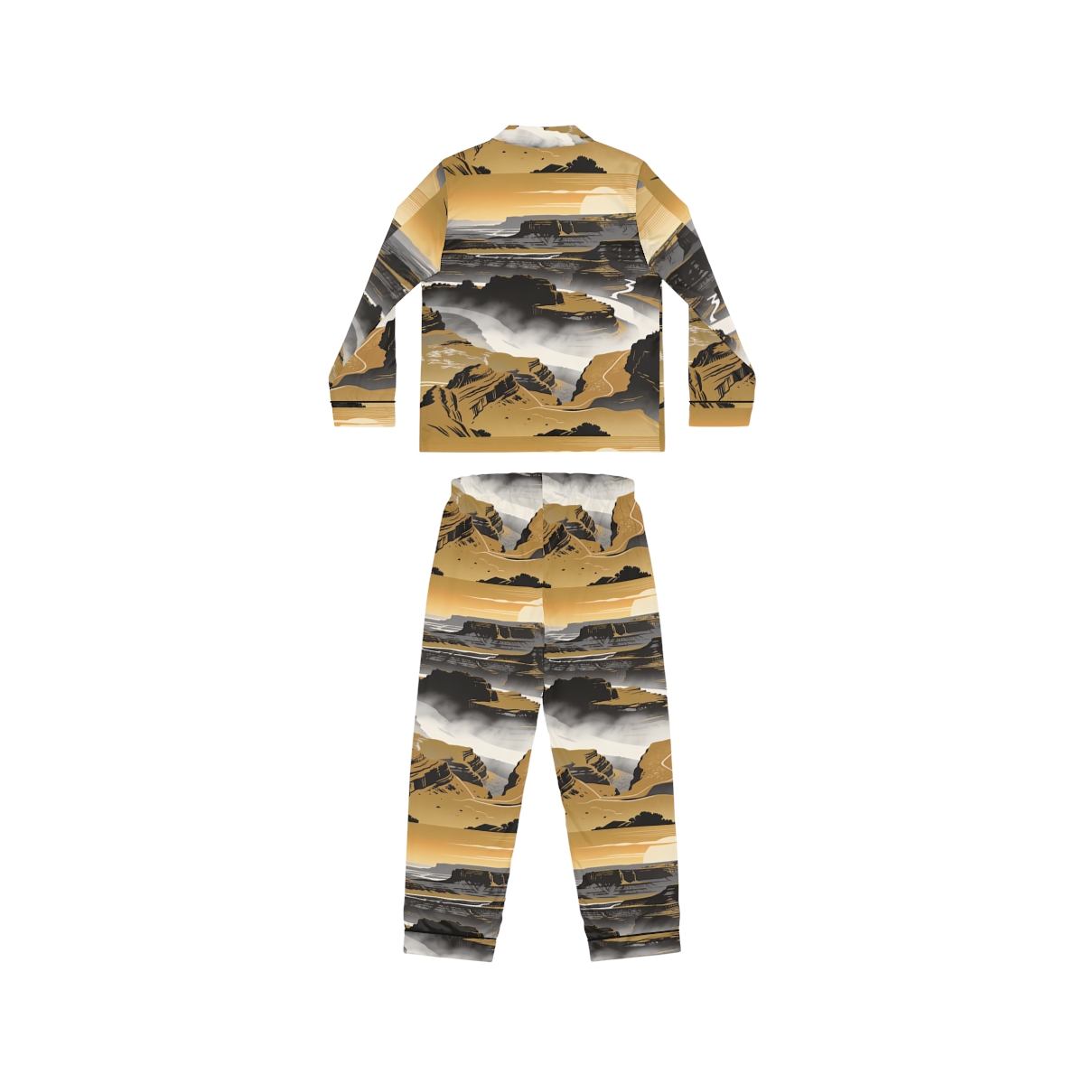 HD Golden Canyon Mist Women’s Satin Pajama Set, other view.