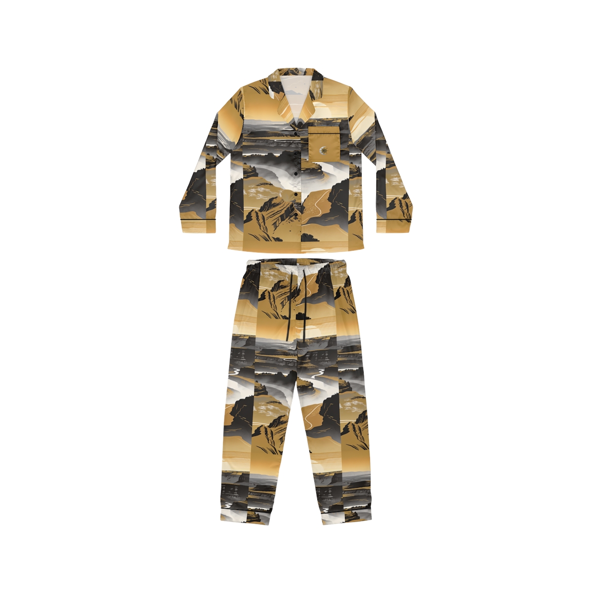 HD Golden Canyon Mist Women’s Satin Pajama Set