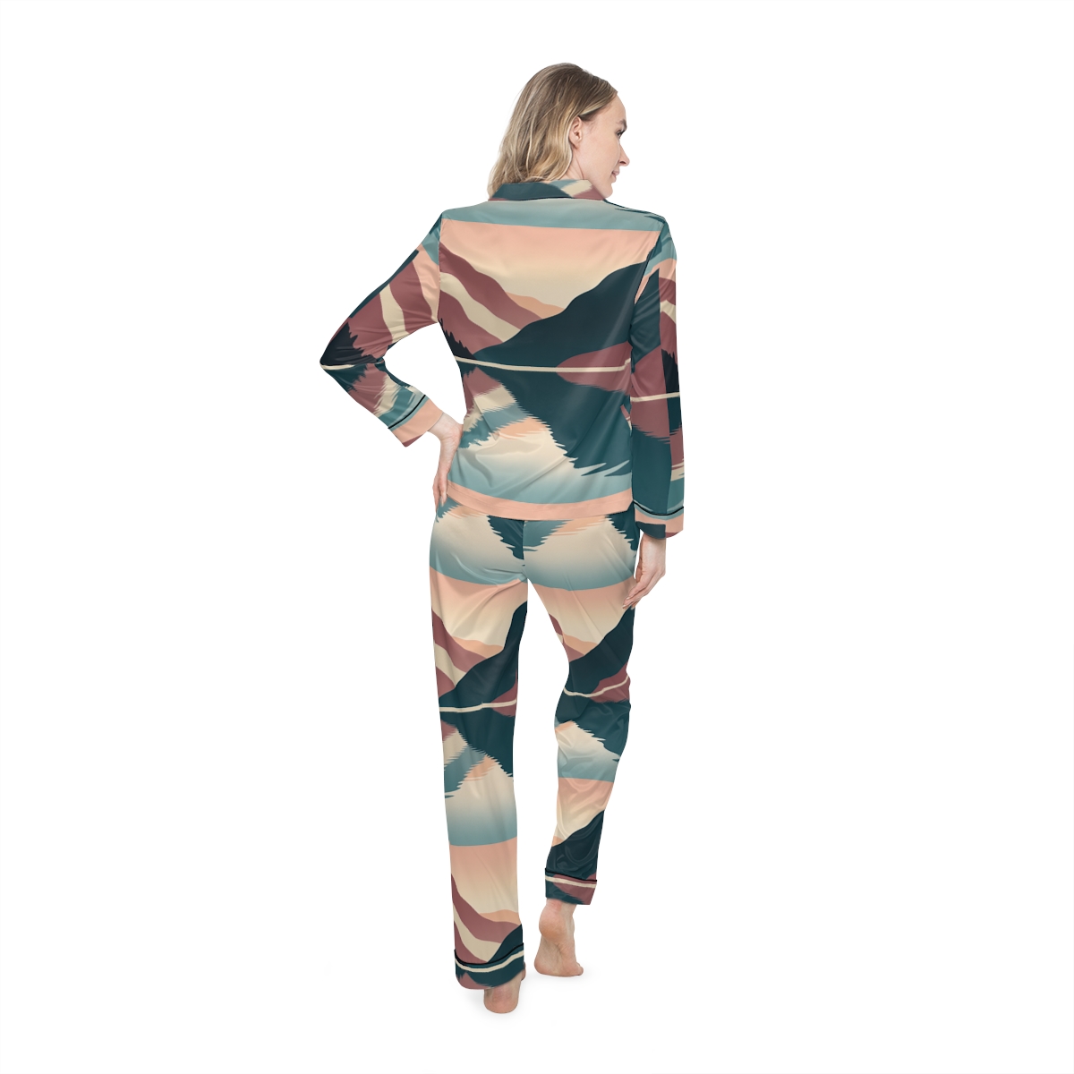 HD Rosewater Valley Women’s Satin Pajama Set, other view.