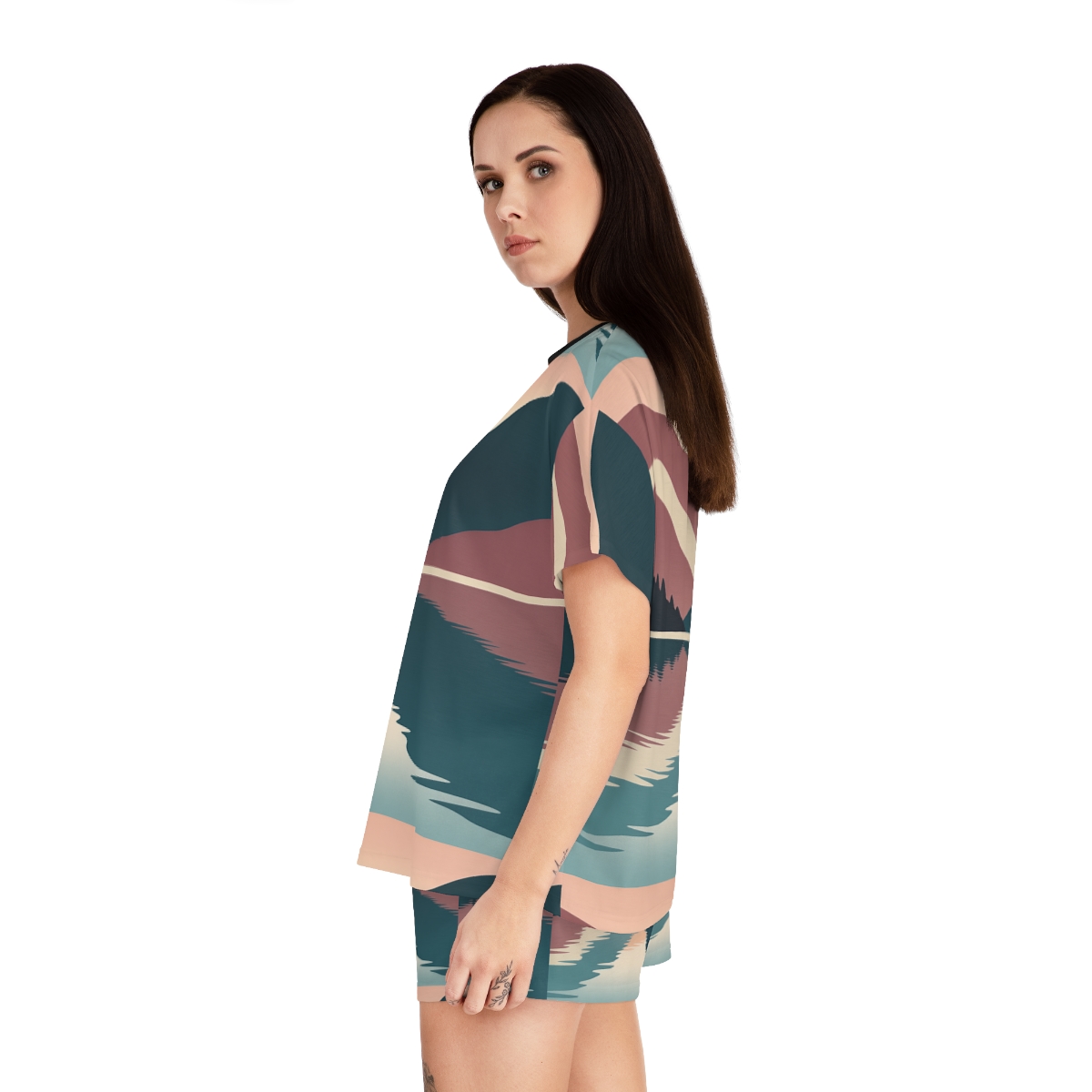 HD Rosewater Valley Women’s Short Pajama Set, other view.