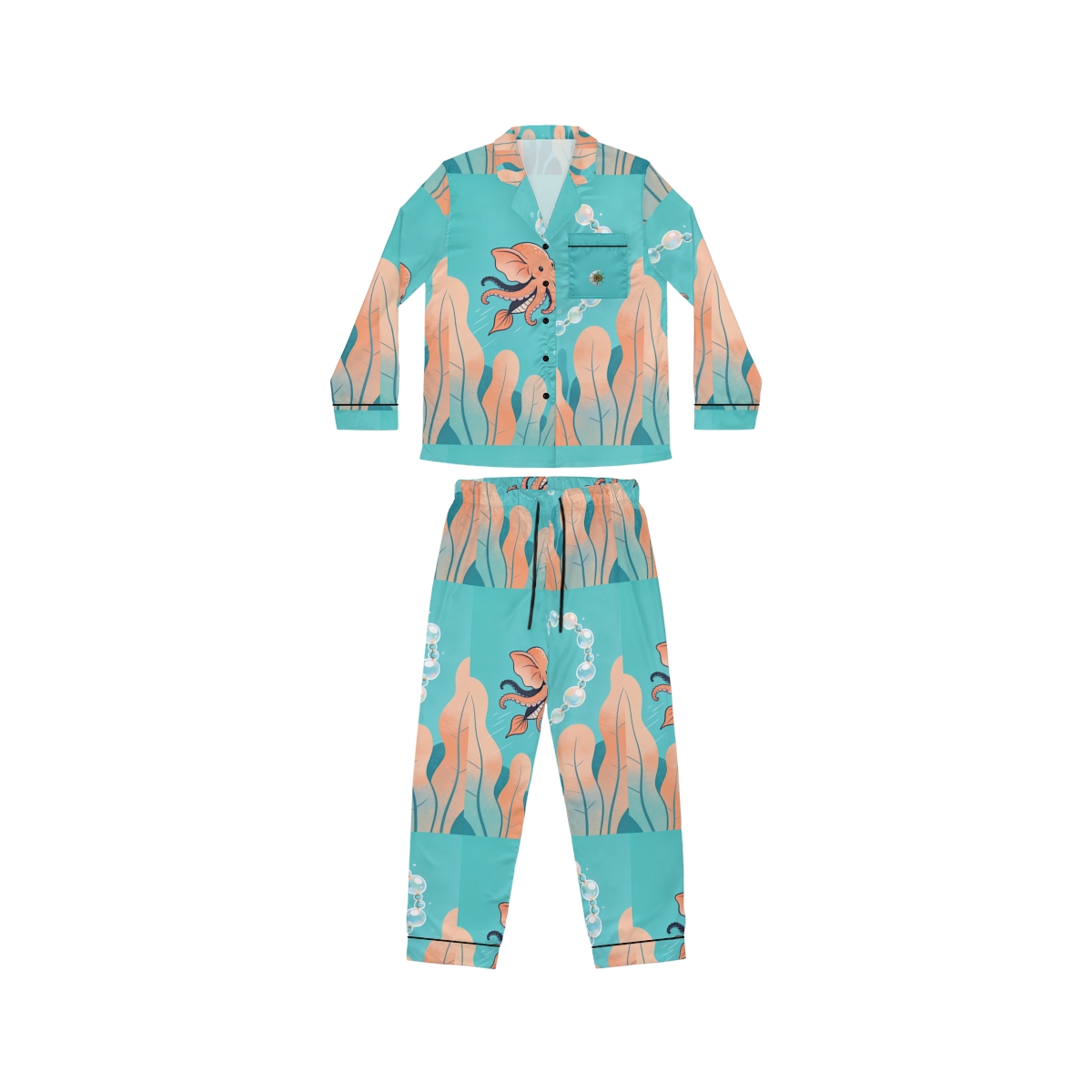 HD Bubbleloop Seafriend Women’s Satin Pajama Set