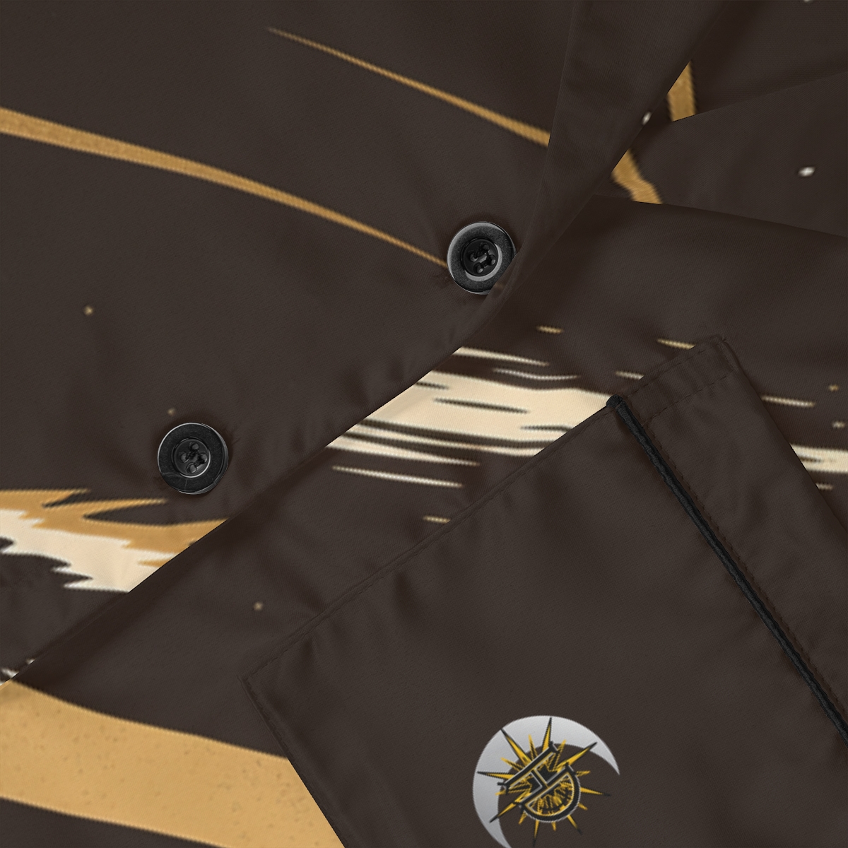 HD Golden Meteor Arc Women’s Satin Pajama Set, other view.