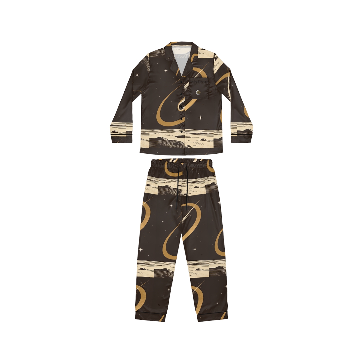 HD Golden Meteor Arc Women’s Satin Pajama Set
