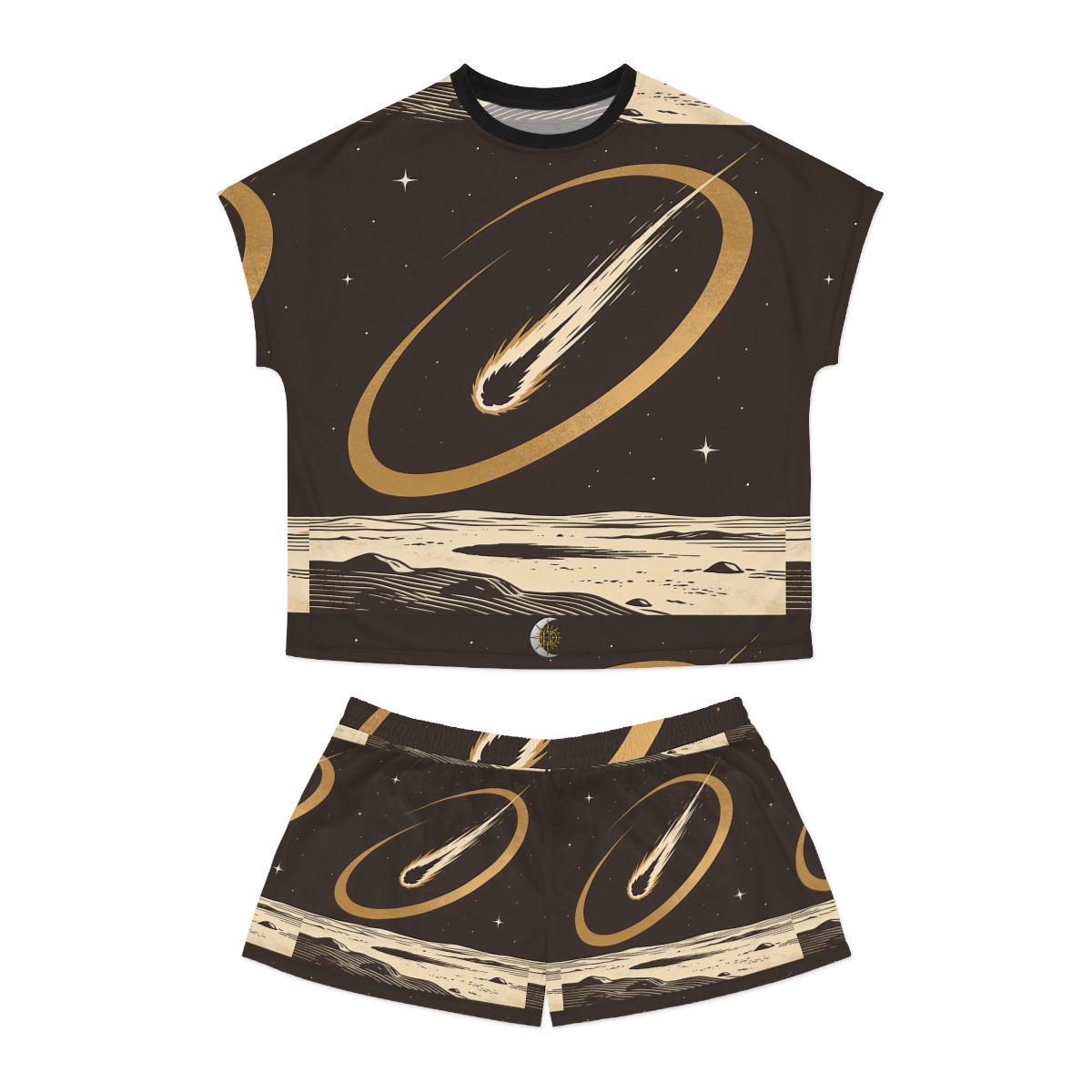 HD Golden Meteor Arc Women’s Short Pajama Set