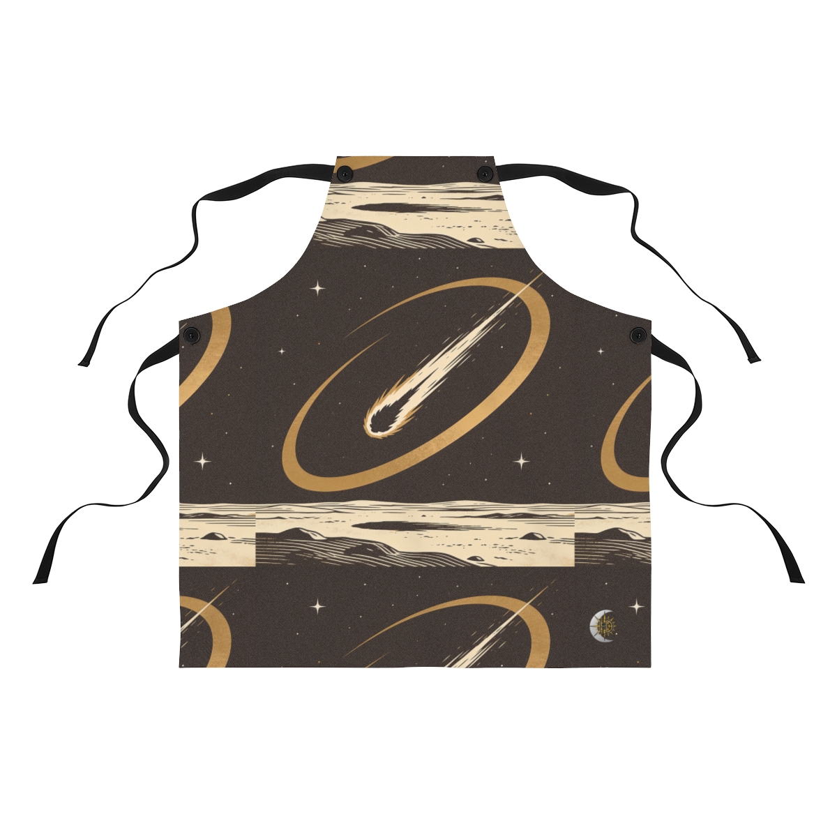 HD Golden Meteor Arc Polyester Kitchen Apron
