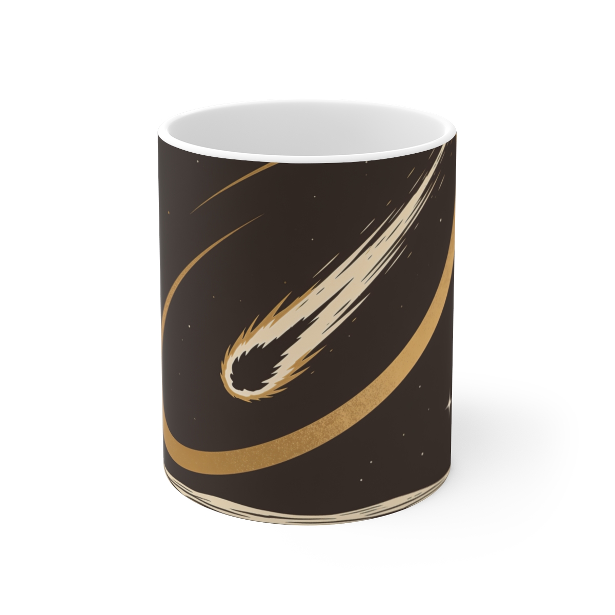 HD Golden Meteor Arc Ceramic Mug 11oz