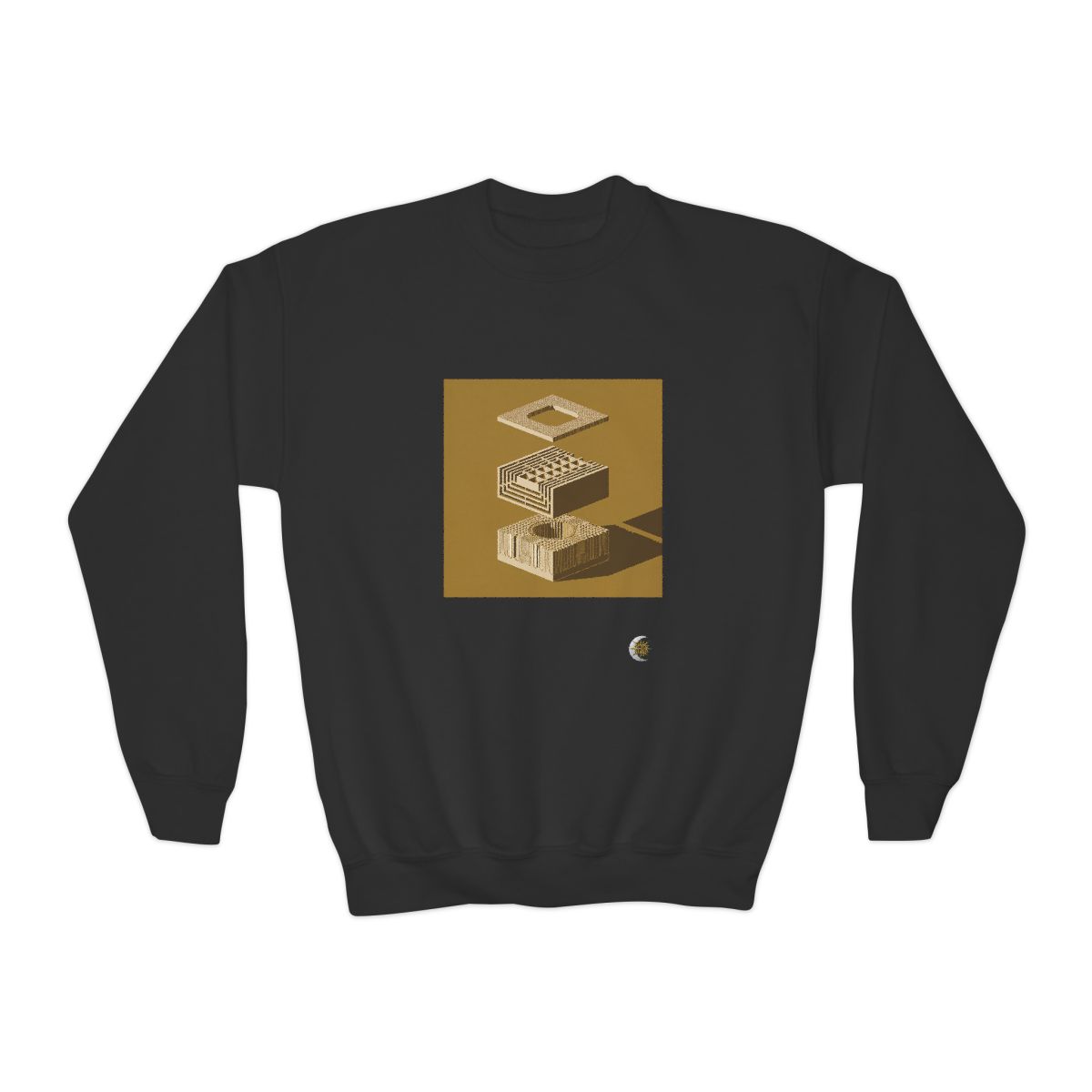 HD Ochre Lattice Youth Crewneck Sweatshirt