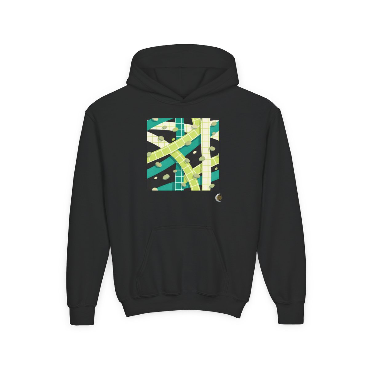 HD Teal Grid Youth Pullover Hoodie