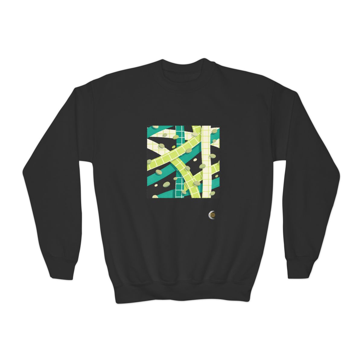 HD Teal Grid Youth Crewneck Sweatshirt