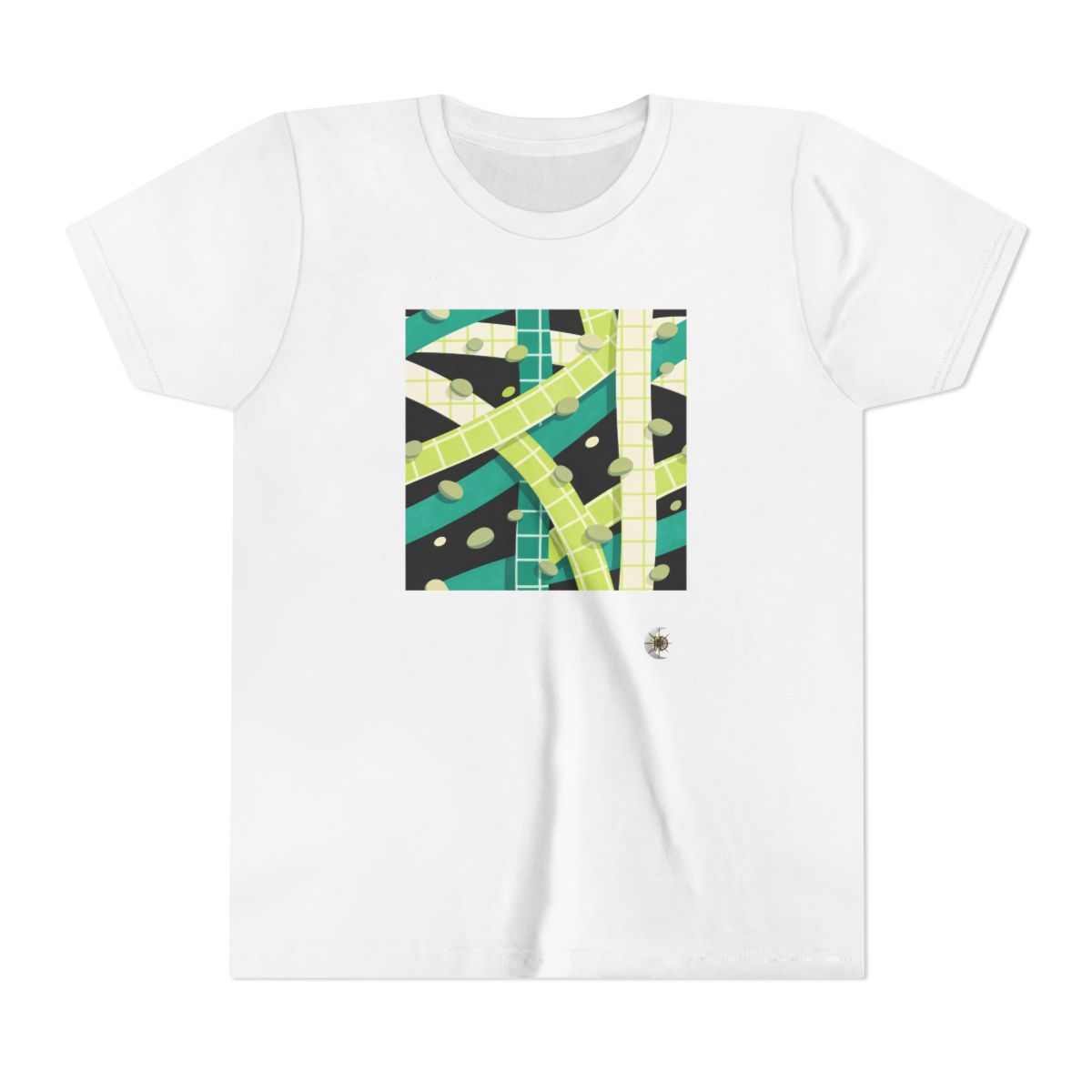 HD Teal Grid Youth Short Sleeve Tee