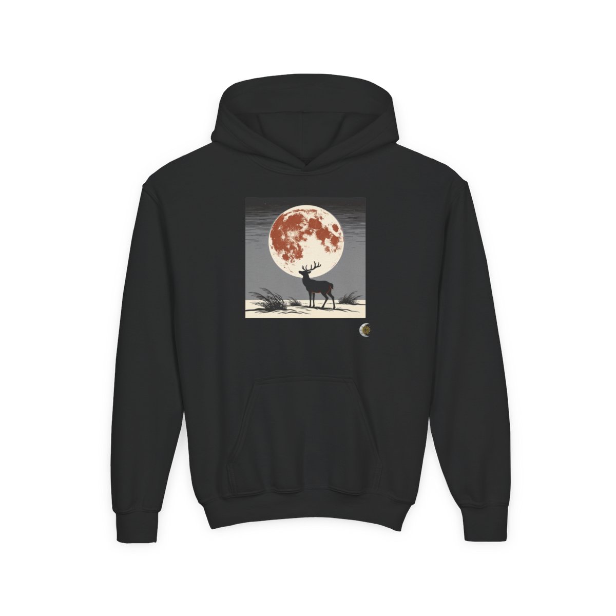 HD Copper Moon Stag Youth Pullover Hoodie