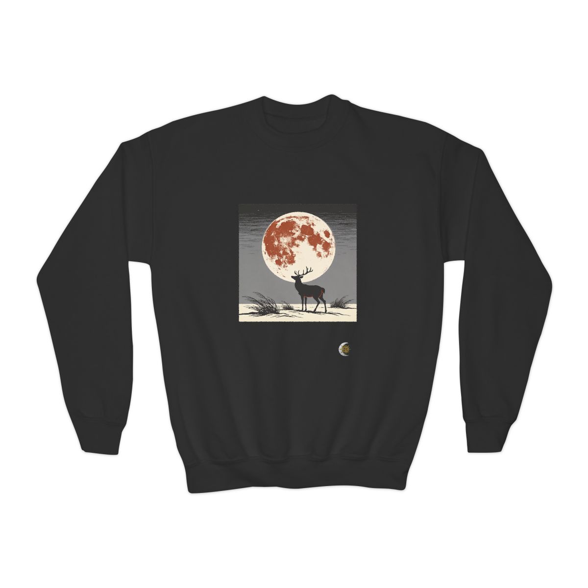 HD Copper Moon Stag Youth Crewneck Sweatshirt