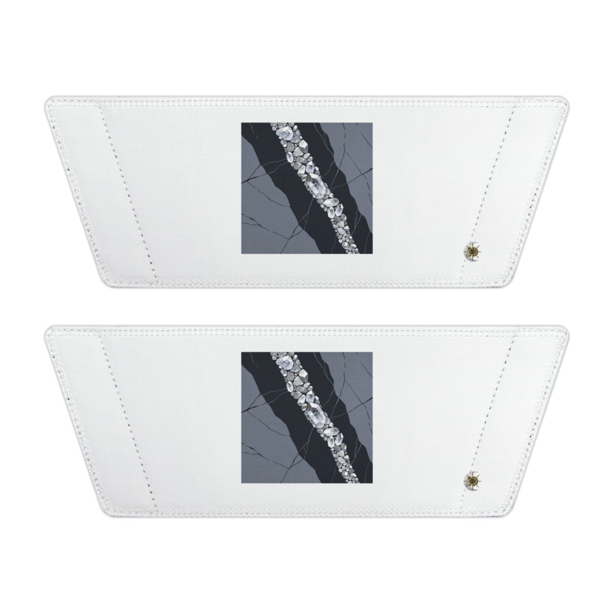 Front of both removable straps with HD Silver Vein artwork and separate HD marks