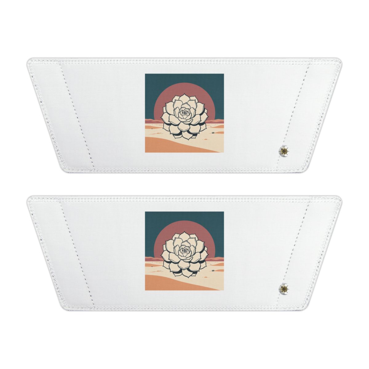 Front of both removable straps with HD Desert Rosette artwork and separate HD marks