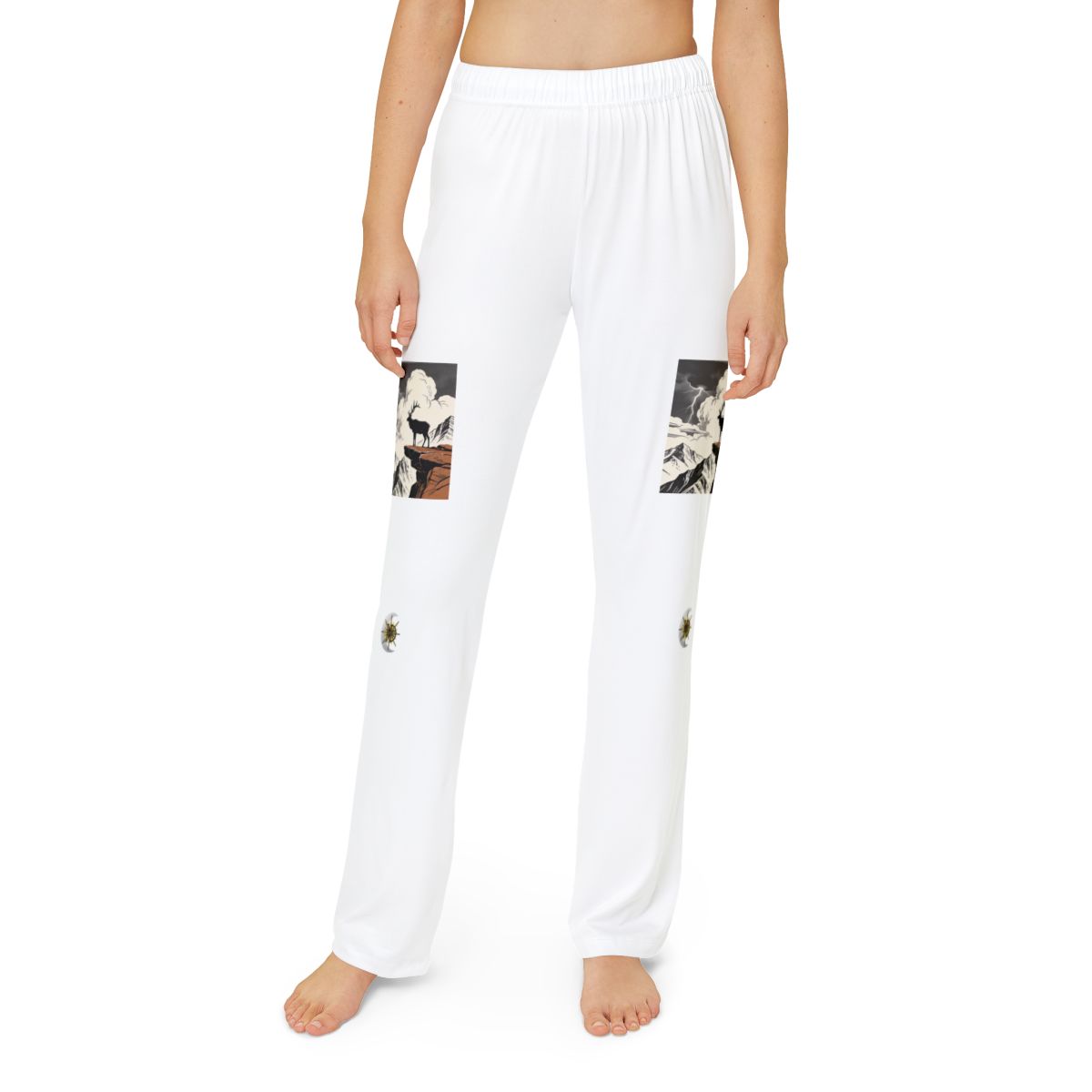HD Ridge Elk kids lounge pants shown worn from the front