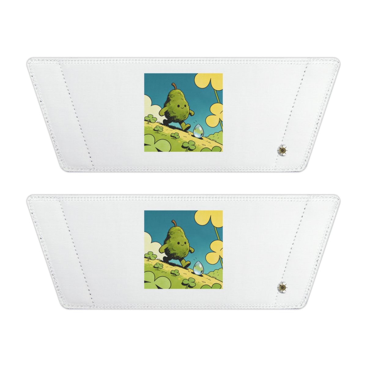 Front of both removable straps with HD Dewdrop Rambler artwork and separate HD marks